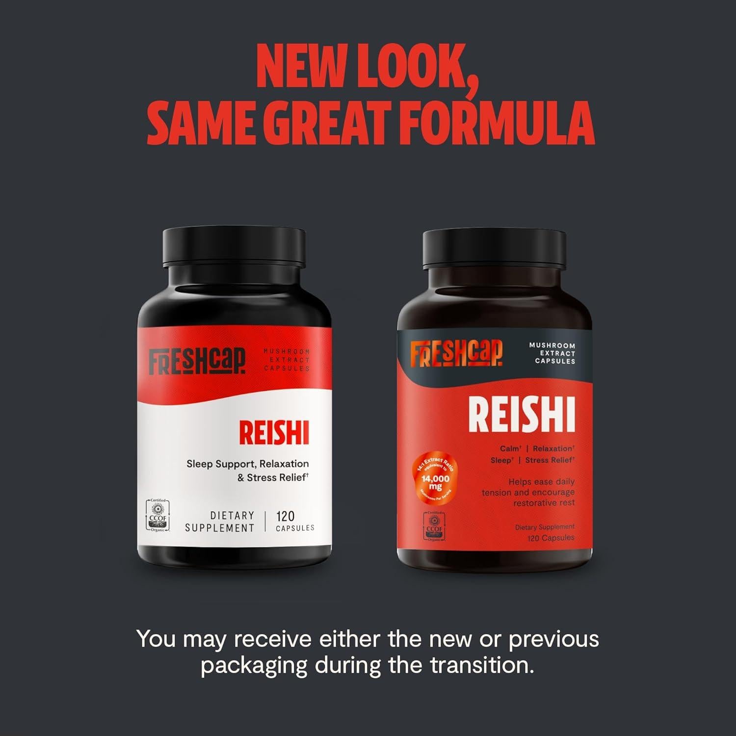Suplemento de Champiñón Reishi FreshCap 14,000mg - 120 Cápsulas