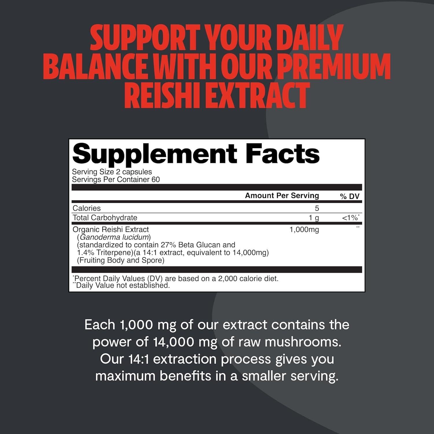 Suplemento de Champiñón Reishi FreshCap 14,000mg - 120 Cápsulas