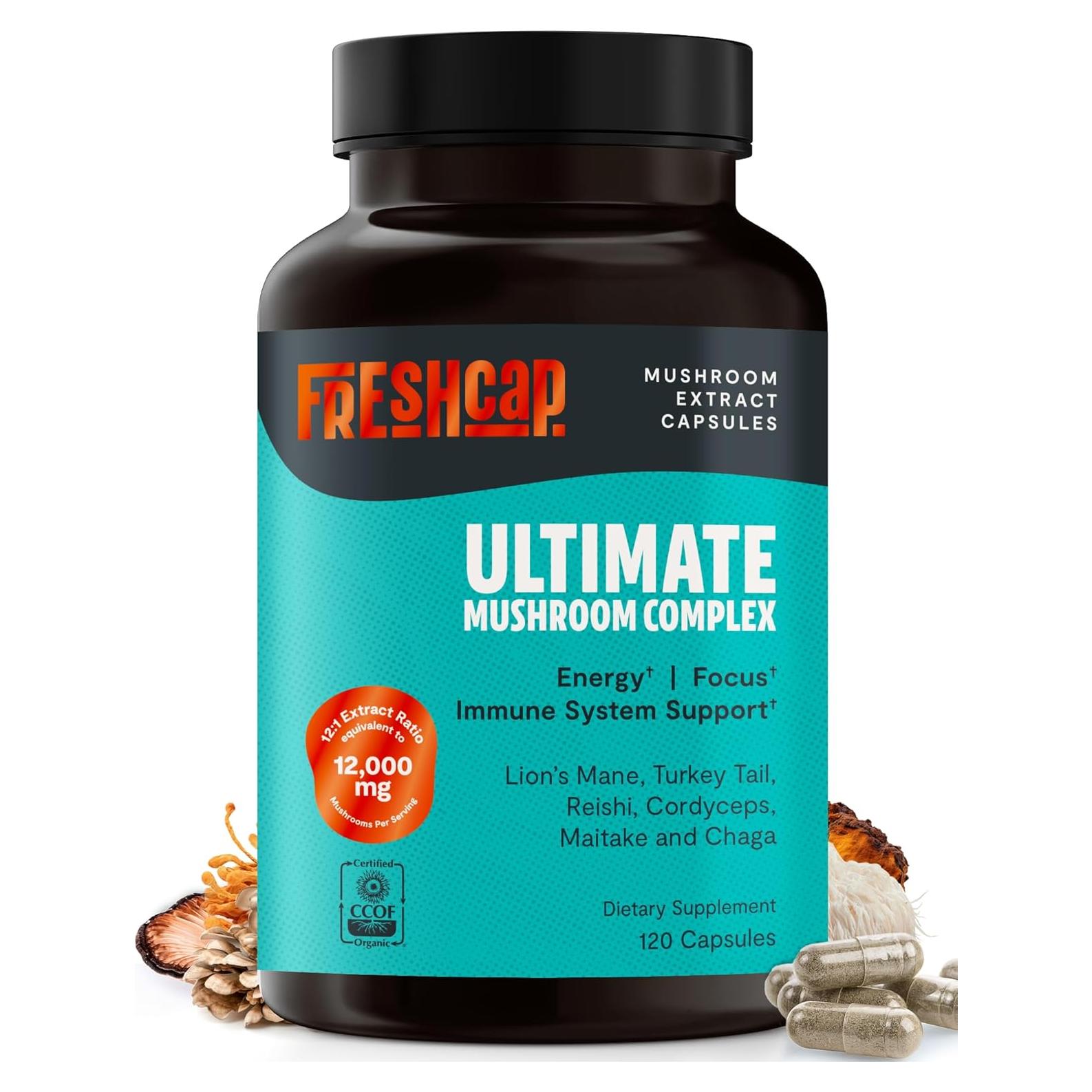 Suplemento de Champiñones FreshCap 12,000mg - 120 Cápsulas