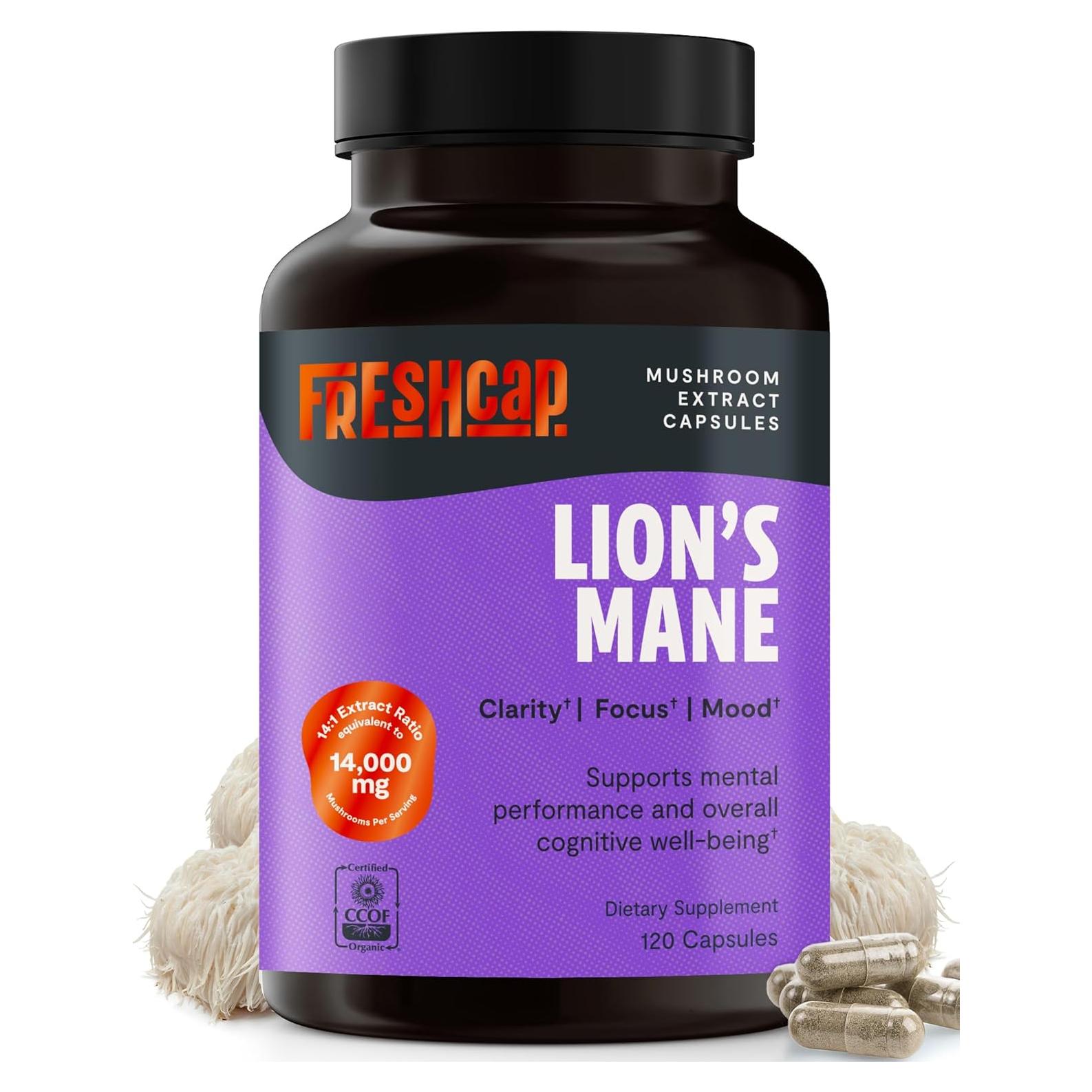 Suplemento de Hongos FreshCap Lion's Mane 14,000mg 120 Cápsulas