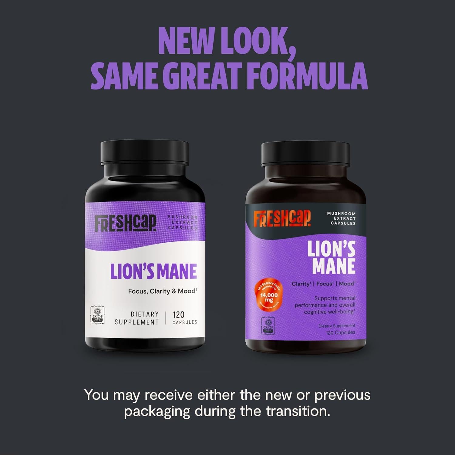 Suplemento de Hongos FreshCap Lion's Mane 14,000mg 120 Cápsulas