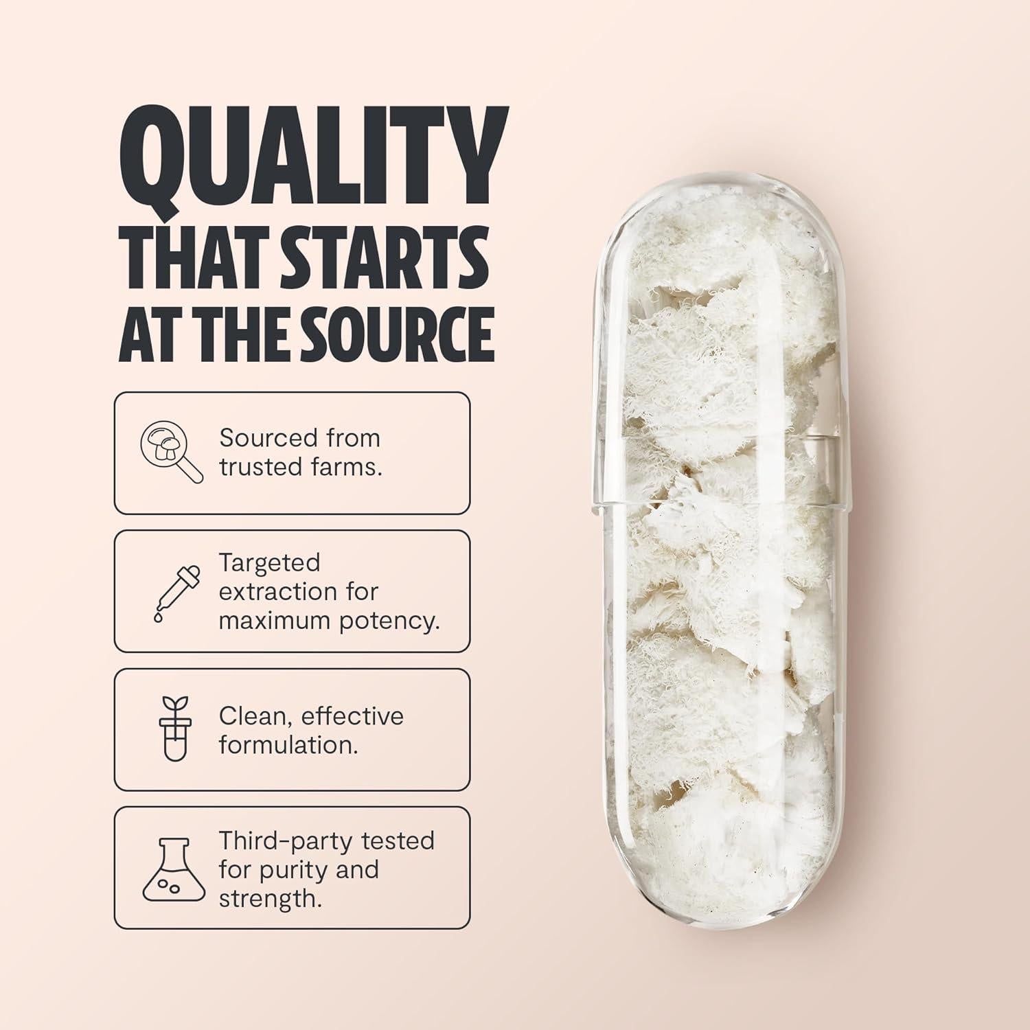 Suplemento de Hongos FreshCap Lion's Mane 14,000mg 120 Cápsulas