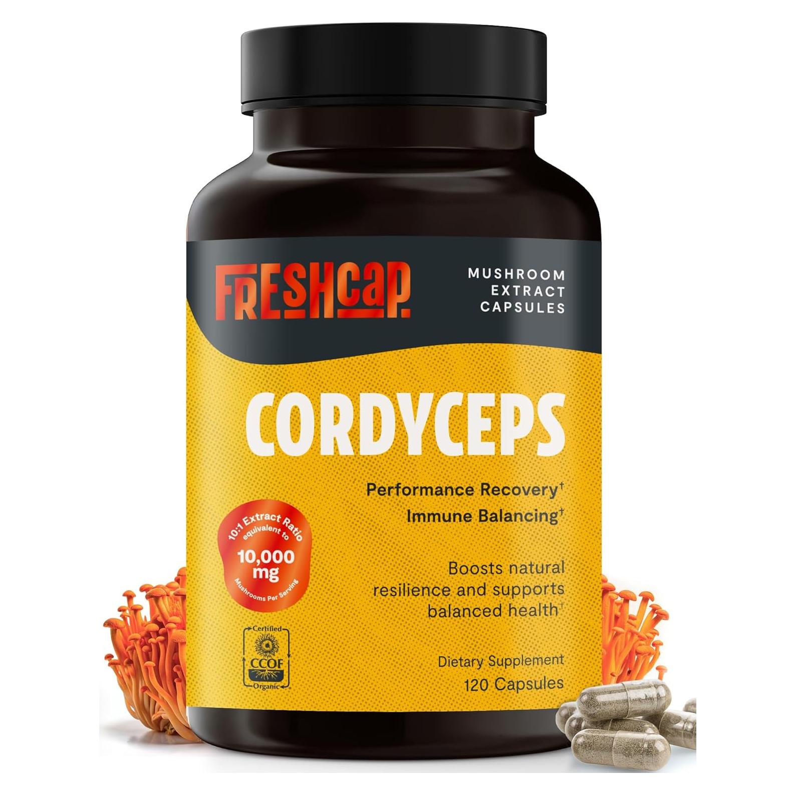 Cápsulas de Hongo Cordyceps FreshCap 10,000mg - 120 Unidades
