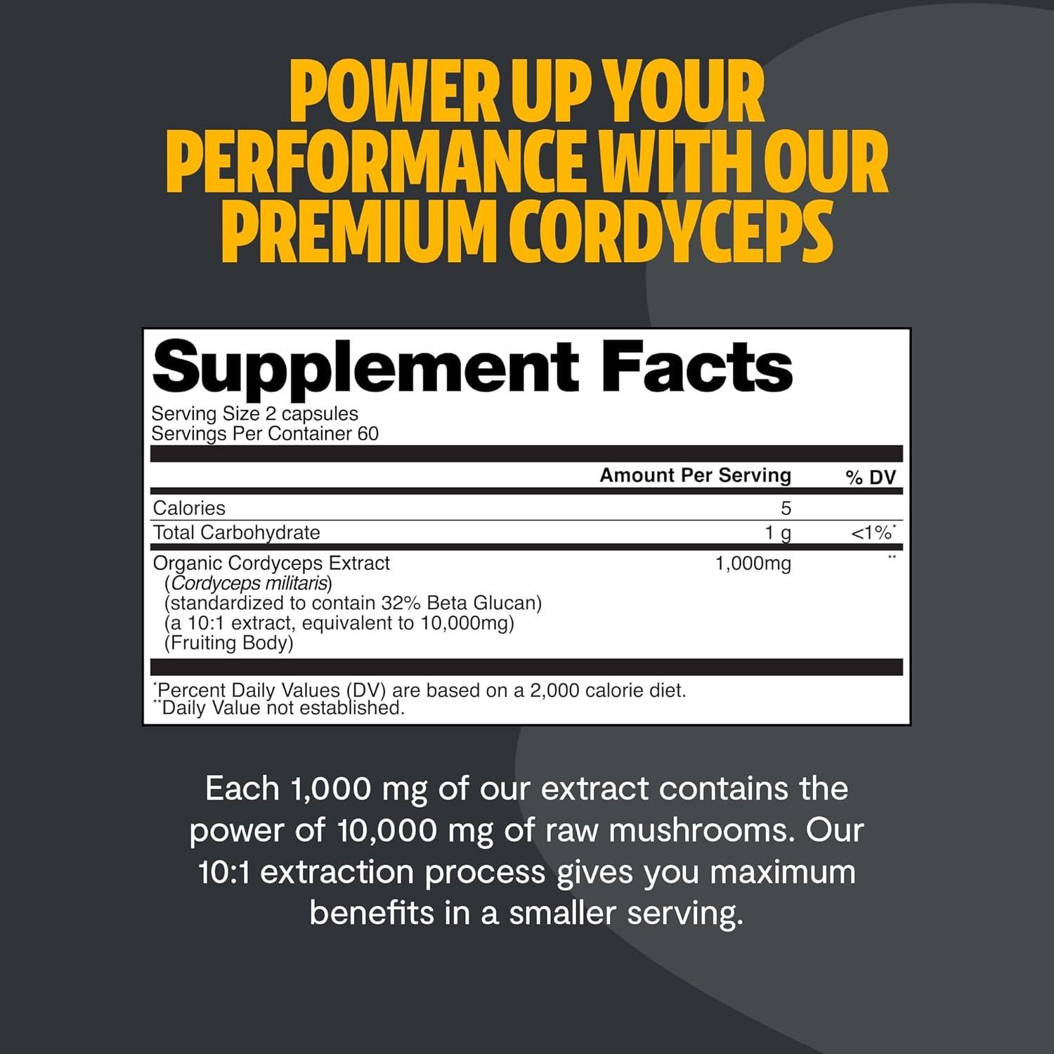 Cápsulas de Hongo Cordyceps FreshCap 10,000mg - 120 Unidades