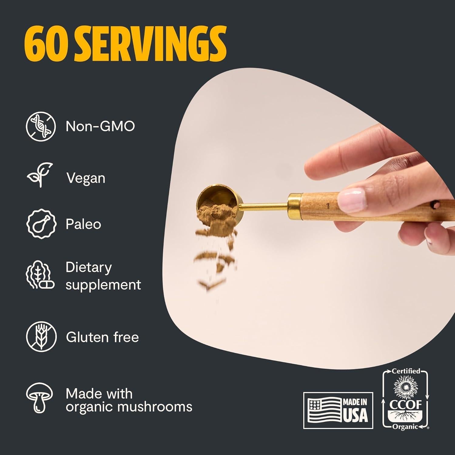 Polvo de Hongo Cordyceps FreshCap 10,000mg - 60 Porciones