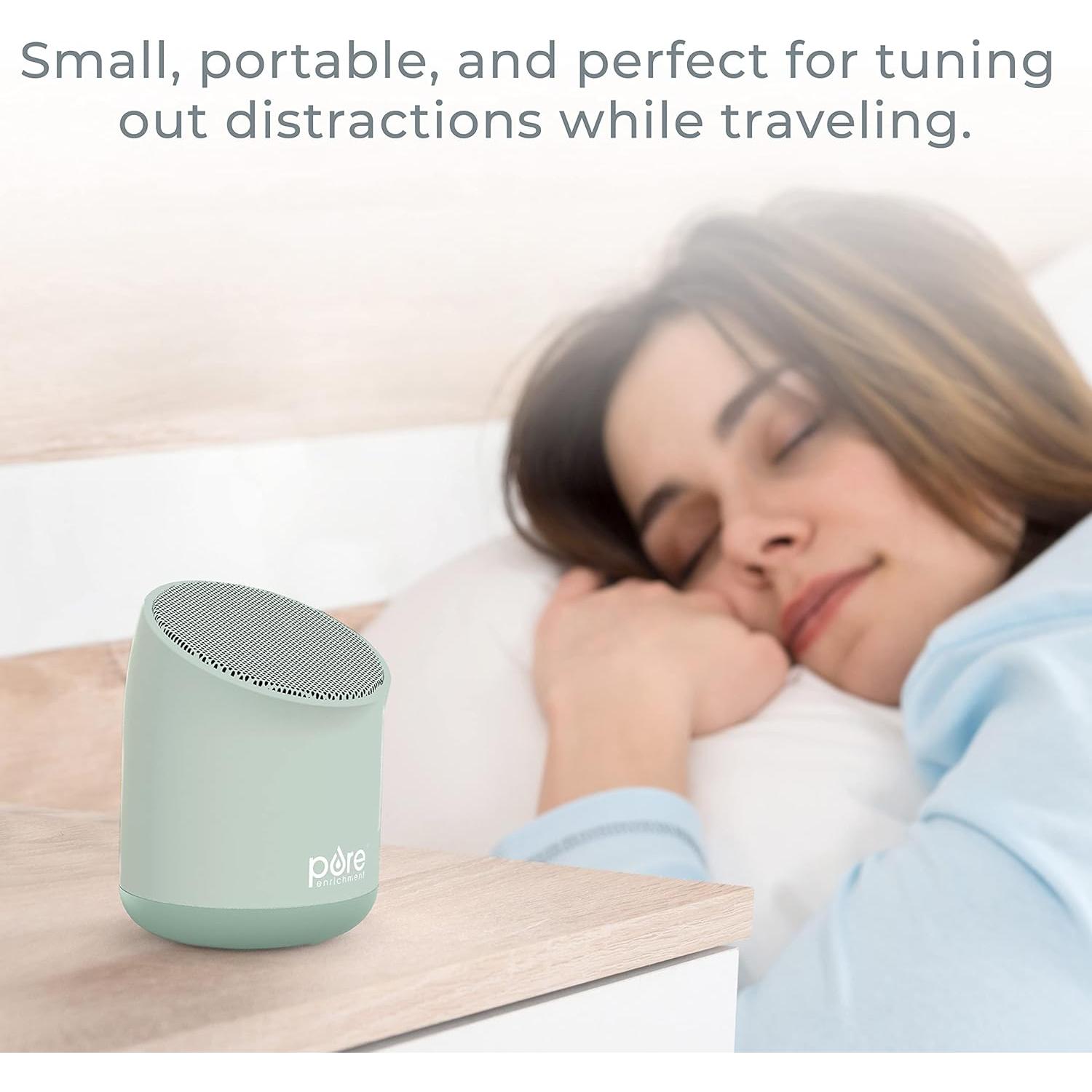 Máquina de Sonido Calmante Pure Enrichment Wave Mini Zen - 6 Sonidos Relajantes, Portátil, Verde Tranquilo