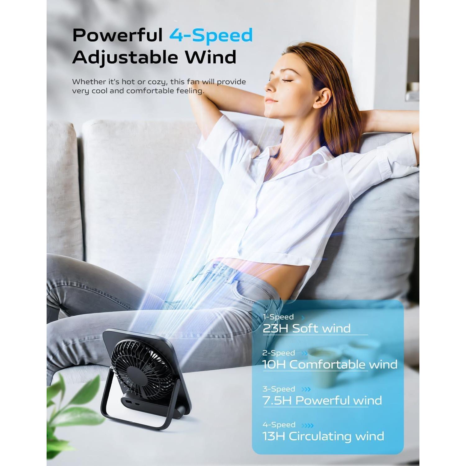 Ventilador de Escritorio Otlonpe S-F16B Silencioso 4 Velocidades