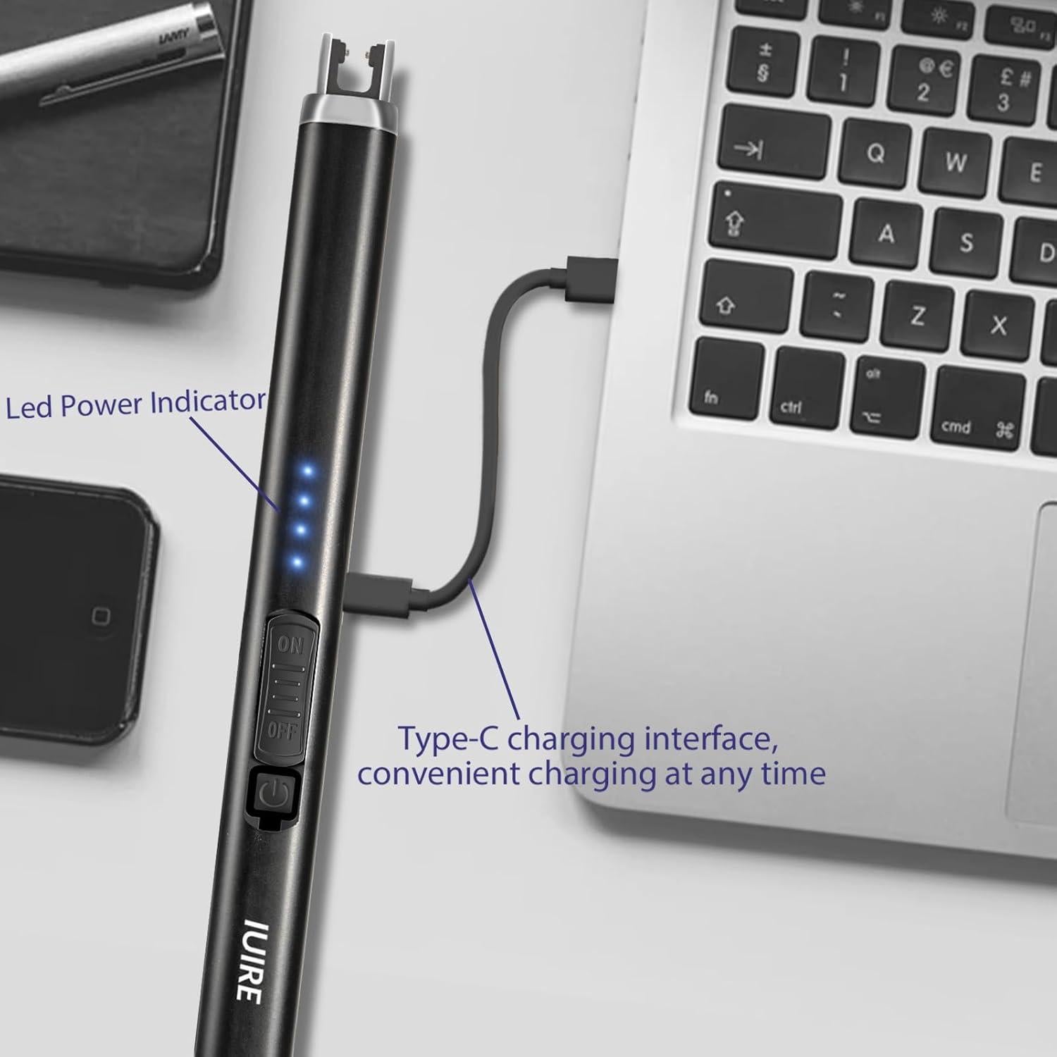 Encendedor Eléctrico Recargable IUIRE Negro Doble Seguridad