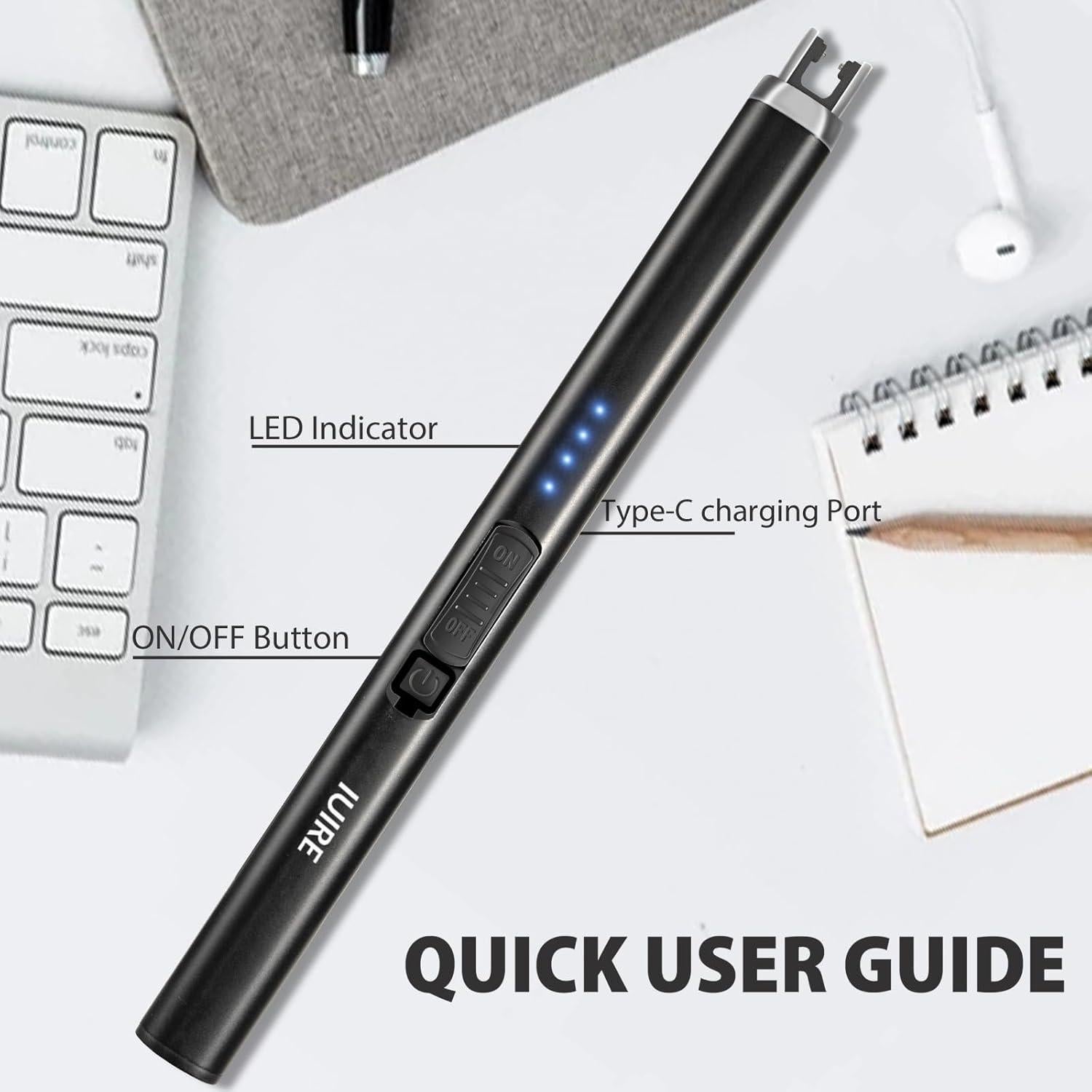 Encendedor Eléctrico Recargable IUIRE Negro Doble Seguridad