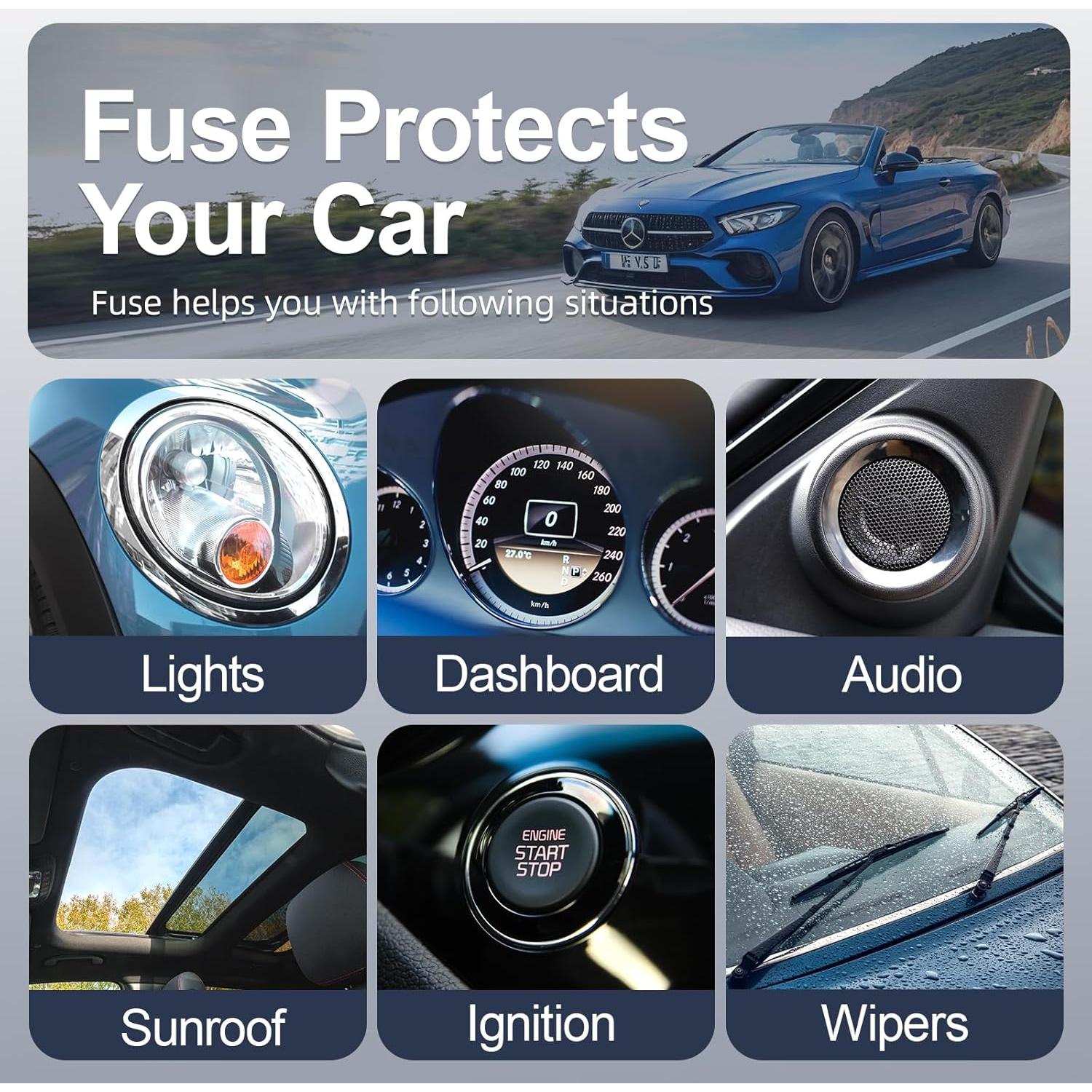 Kit de Fusibles JOREST 180 Piezas Micro Mini Estándar