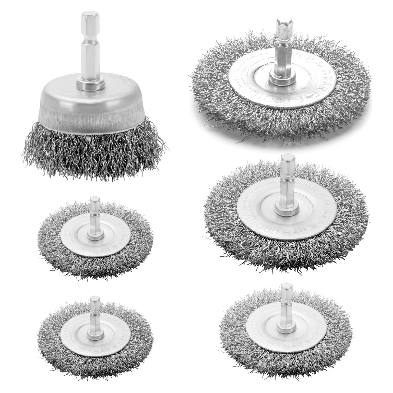 Juego de Cepillos de Alambre para Taladro VIDICA 6 Pcs 75mm-40mm