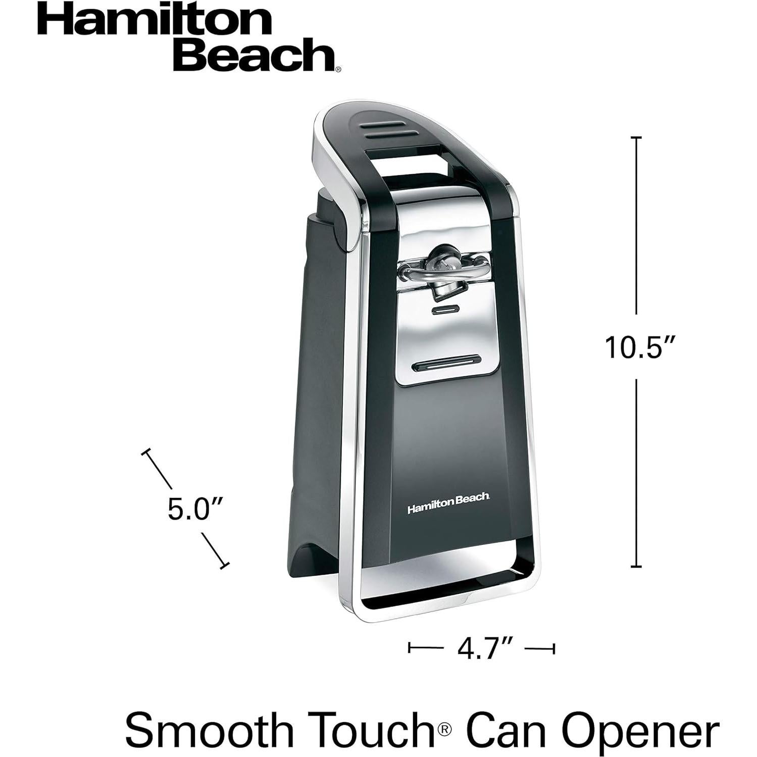 Abrelatas Eléctrico Hamilton Beach Smooth Touch 165W Negro y Cromo