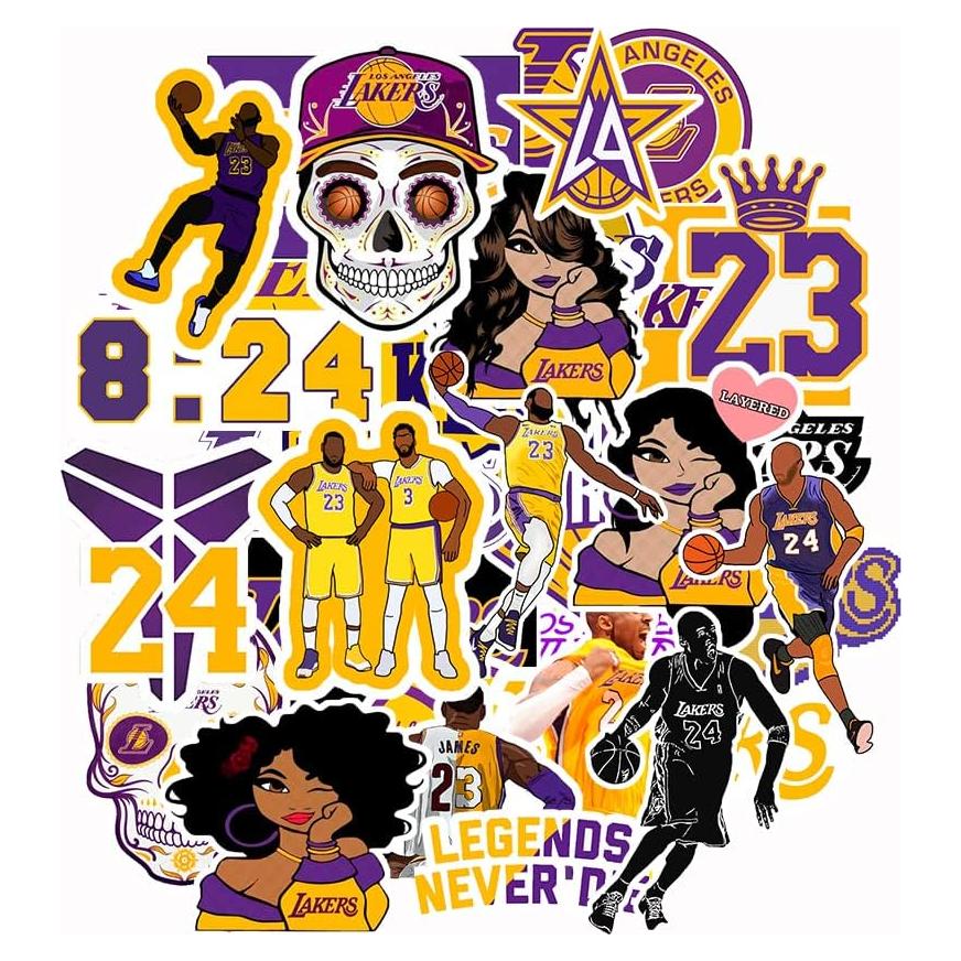 33 Calcomanías de Los Ángeles Lakers PVC Impermeables