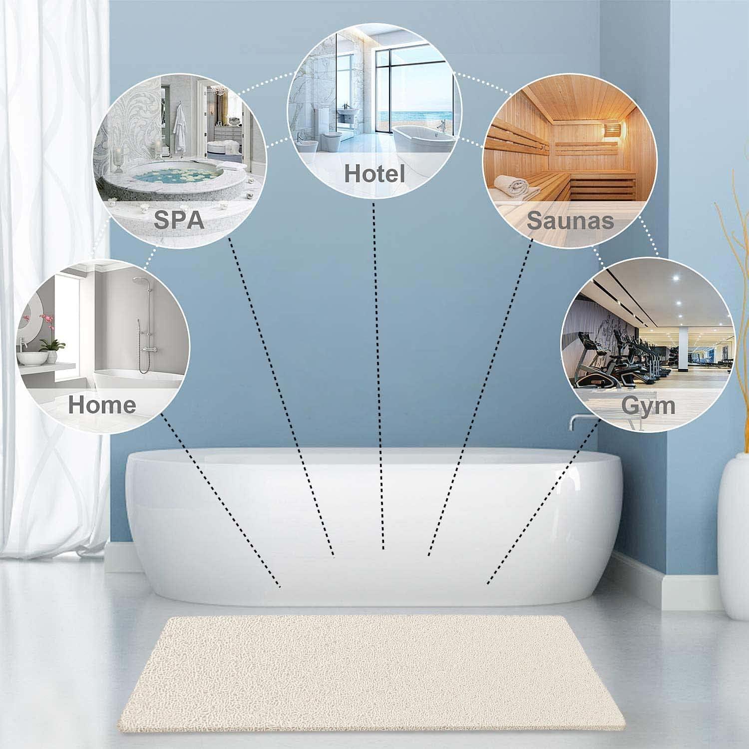 Alfombrilla de Ducha Antideslizante Godehone 60x120 cm Beige