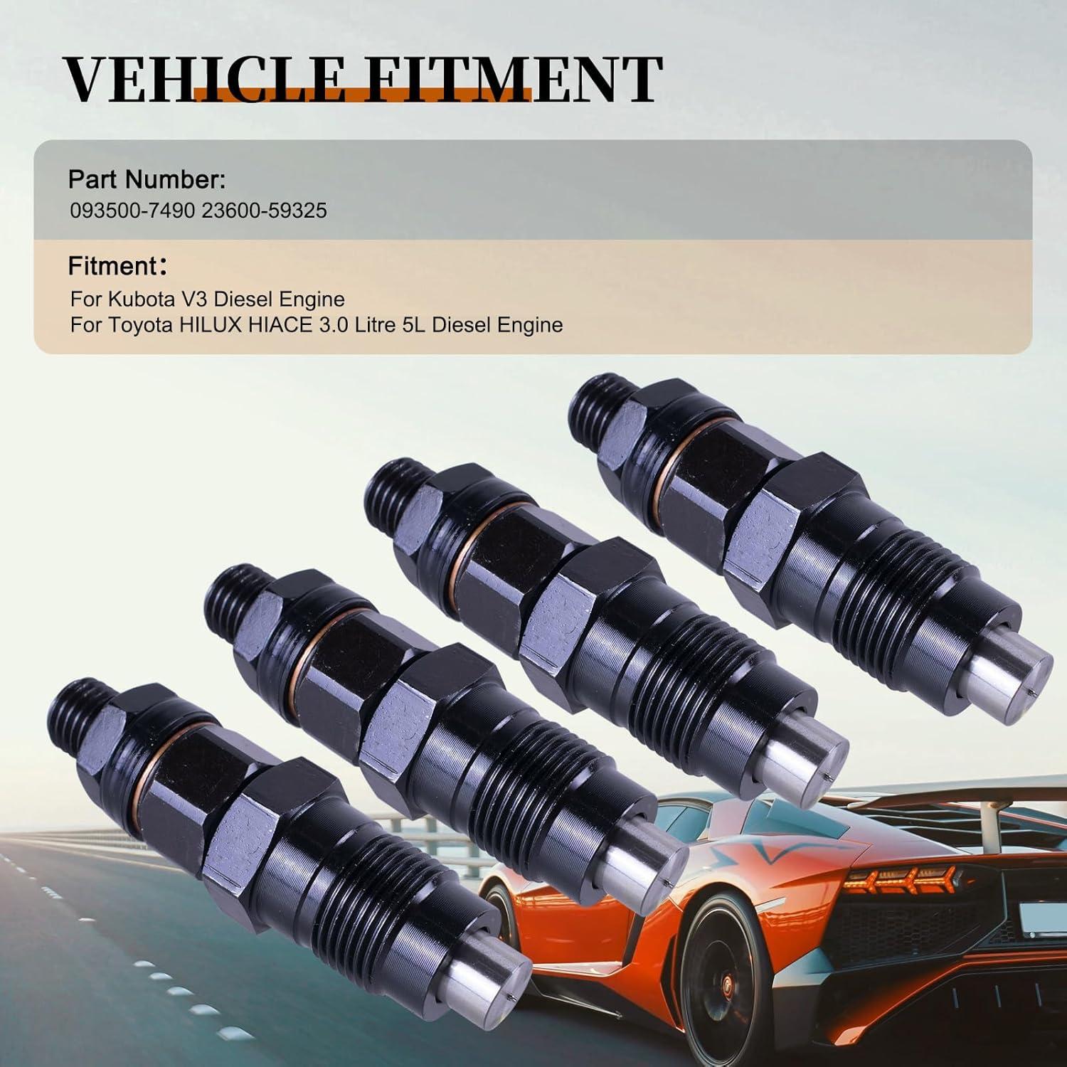 Inyector de Combustible VeloBoost 4Pcs para Toyota HILUX HIACE 3.0L