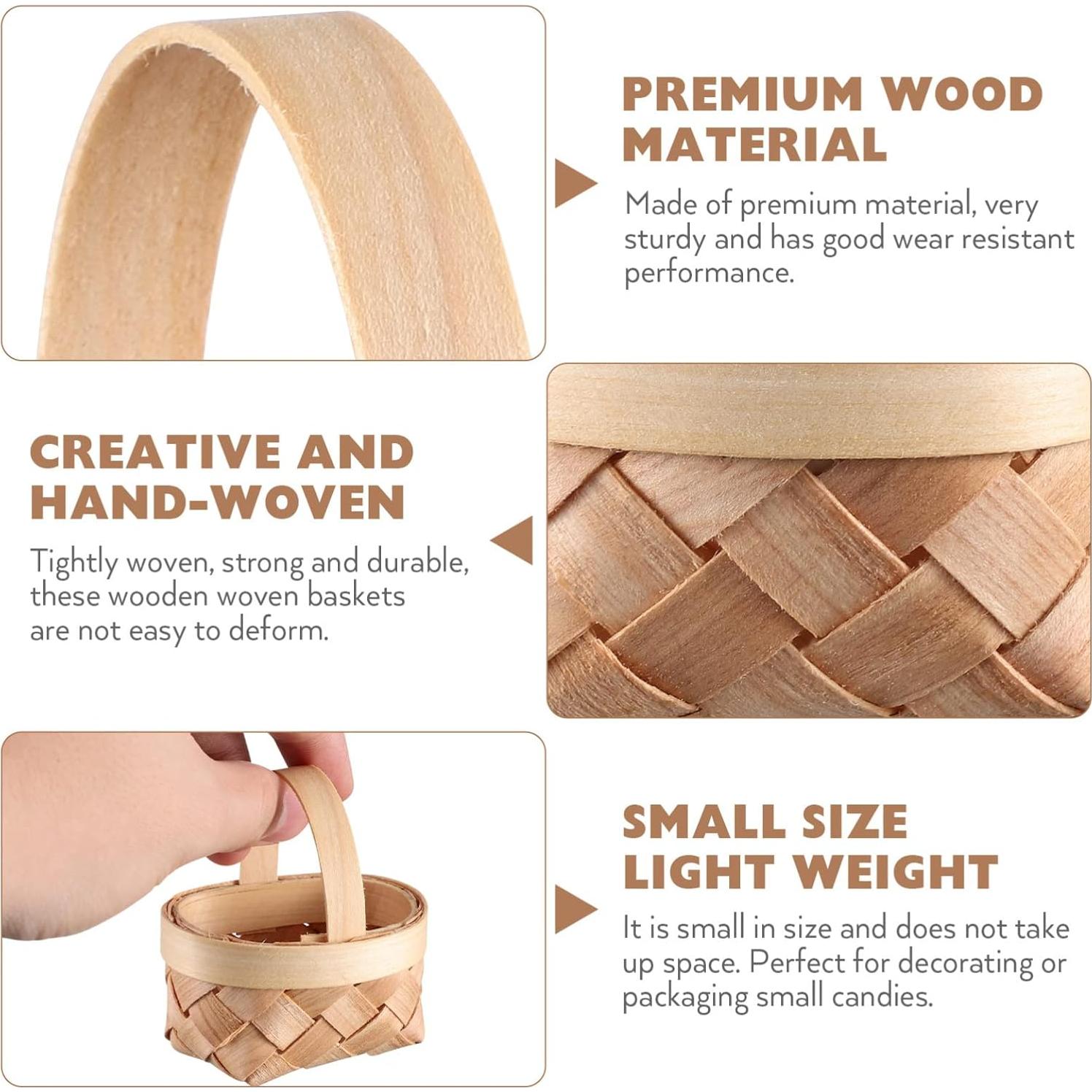 24 Cestas Tejidas DOITOOL Mini para Decoración y Fiestas