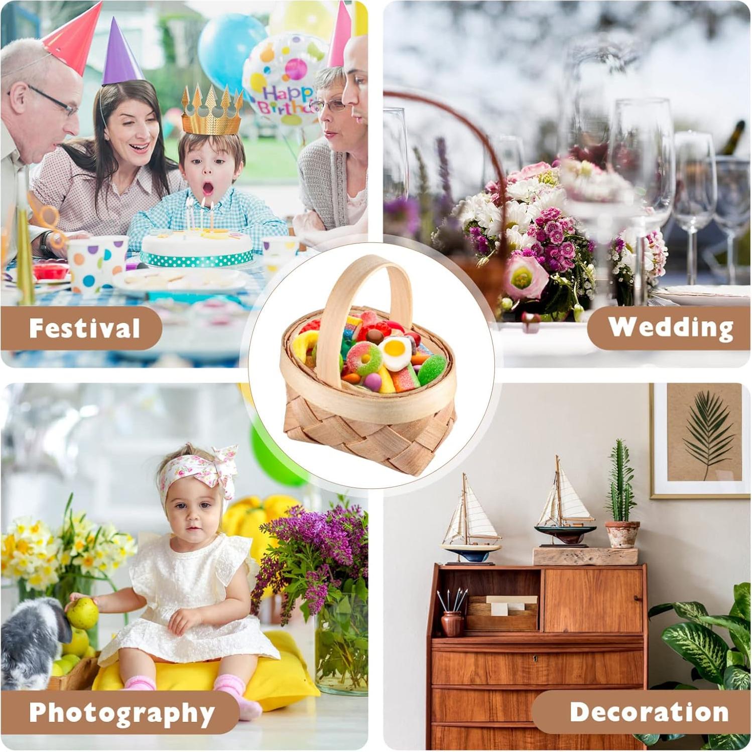 24 Cestas Tejidas DOITOOL Mini para Decoración y Fiestas