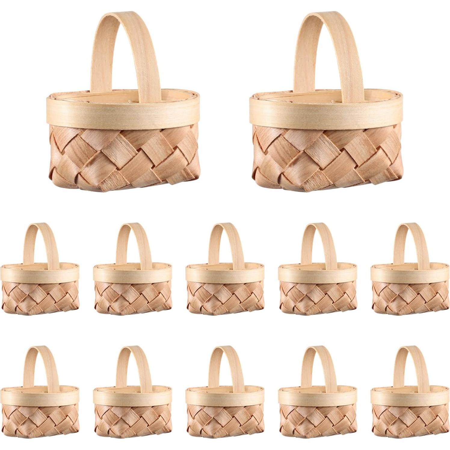 24 Cestas Tejidas DOITOOL Mini para Decoración y Fiestas