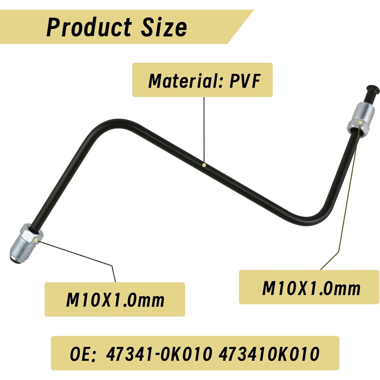 Tubo de Freno Delantero MuHize para Toyota 47341-0K010