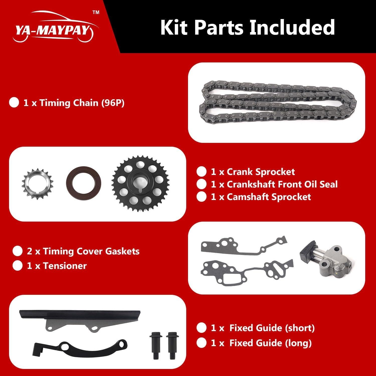 Kit de Cadena de Tiempo YA-MAYPAY para Toyota 22R 2.4L 1985-1993
