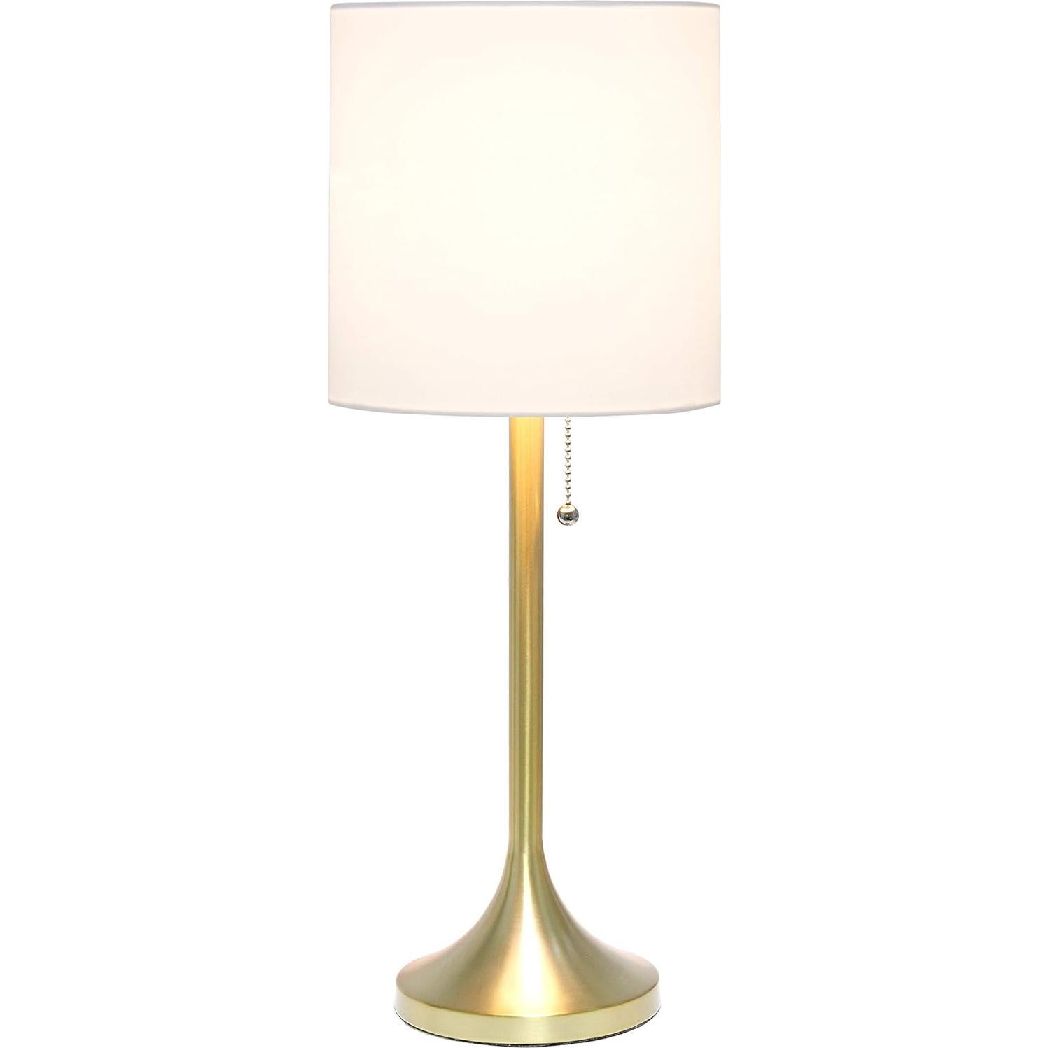 Lámpara de mesa Simple Designs LT1076-GDW dorada y blanca