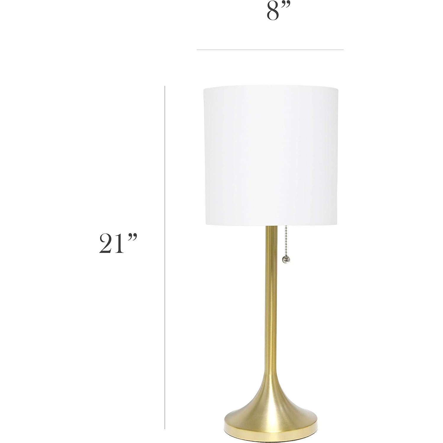 Lámpara de mesa Simple Designs LT1076-GDW dorada y blanca