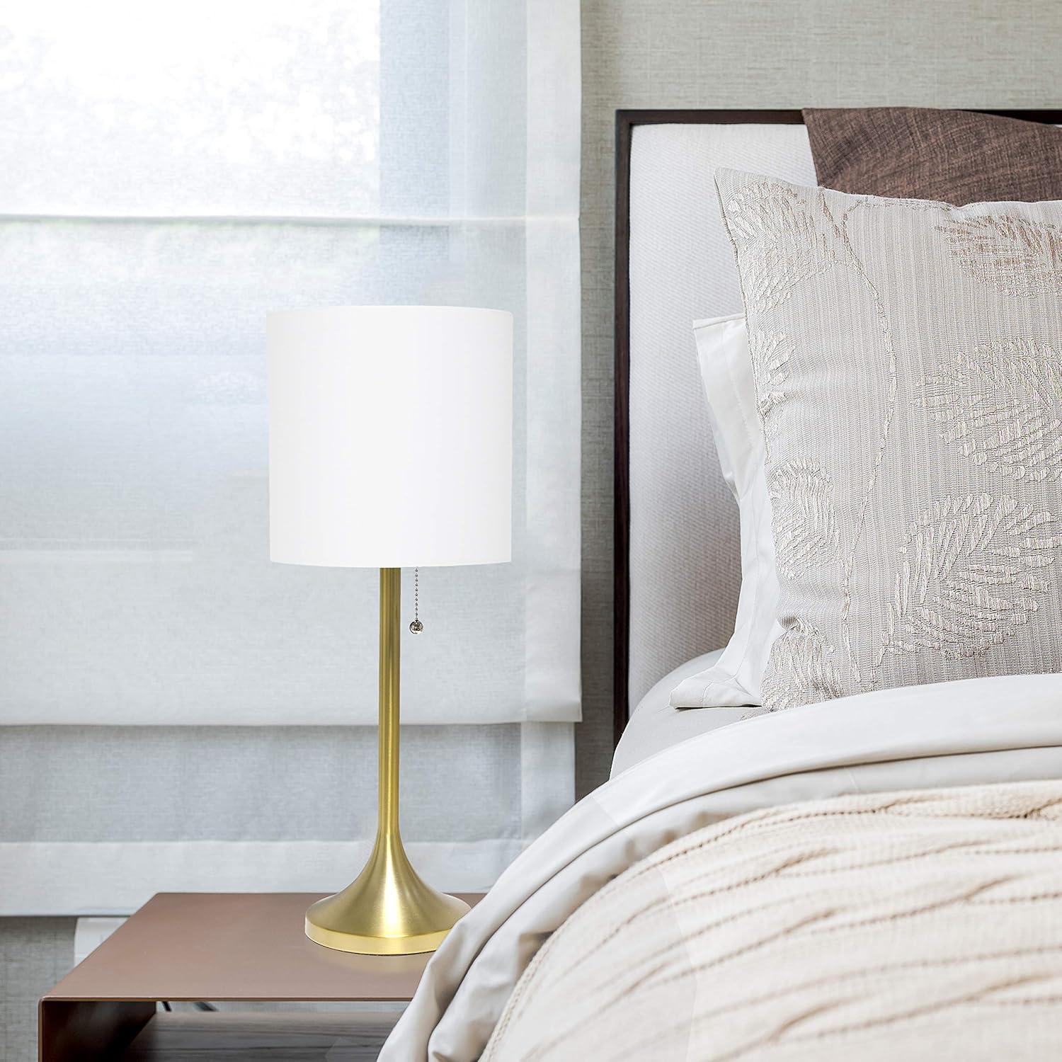 Lámpara de mesa Simple Designs LT1076-GDW dorada y blanca