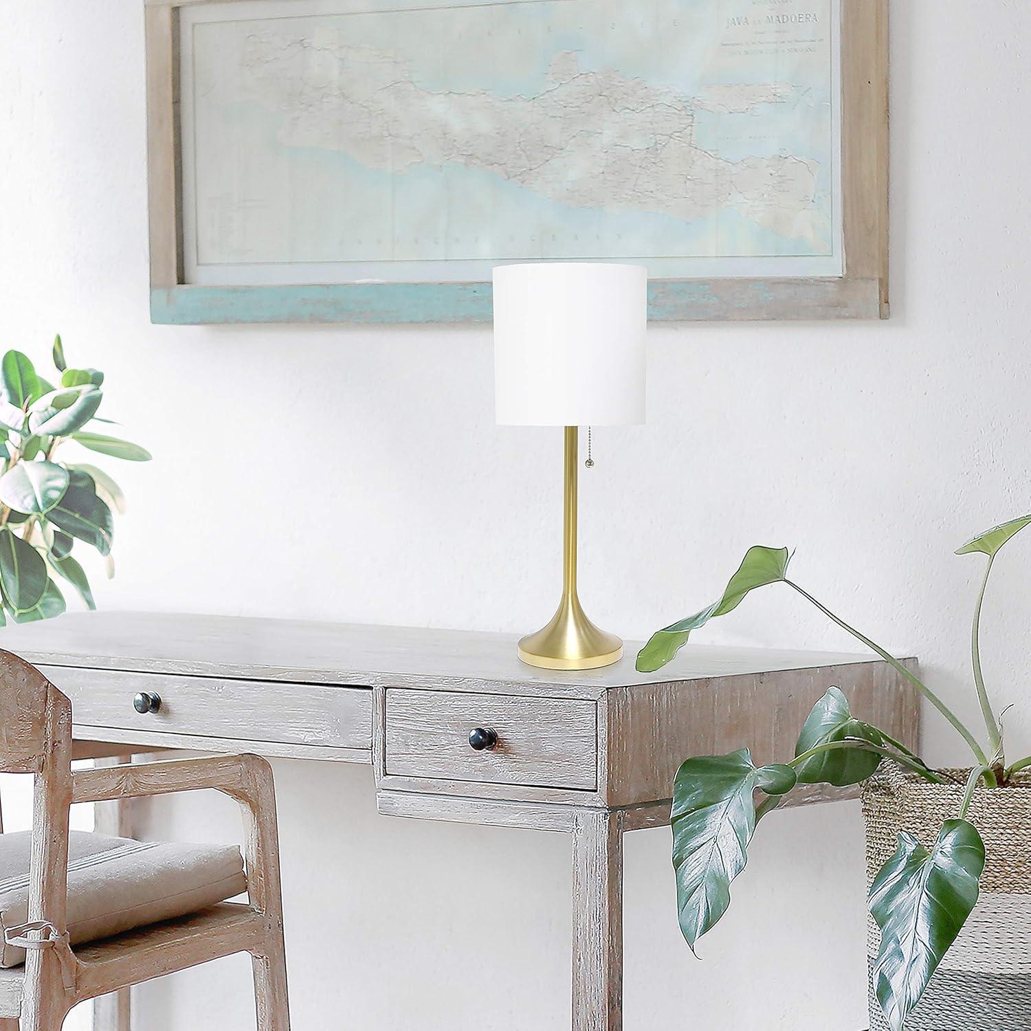 Lámpara de mesa Simple Designs LT1076-GDW dorada y blanca