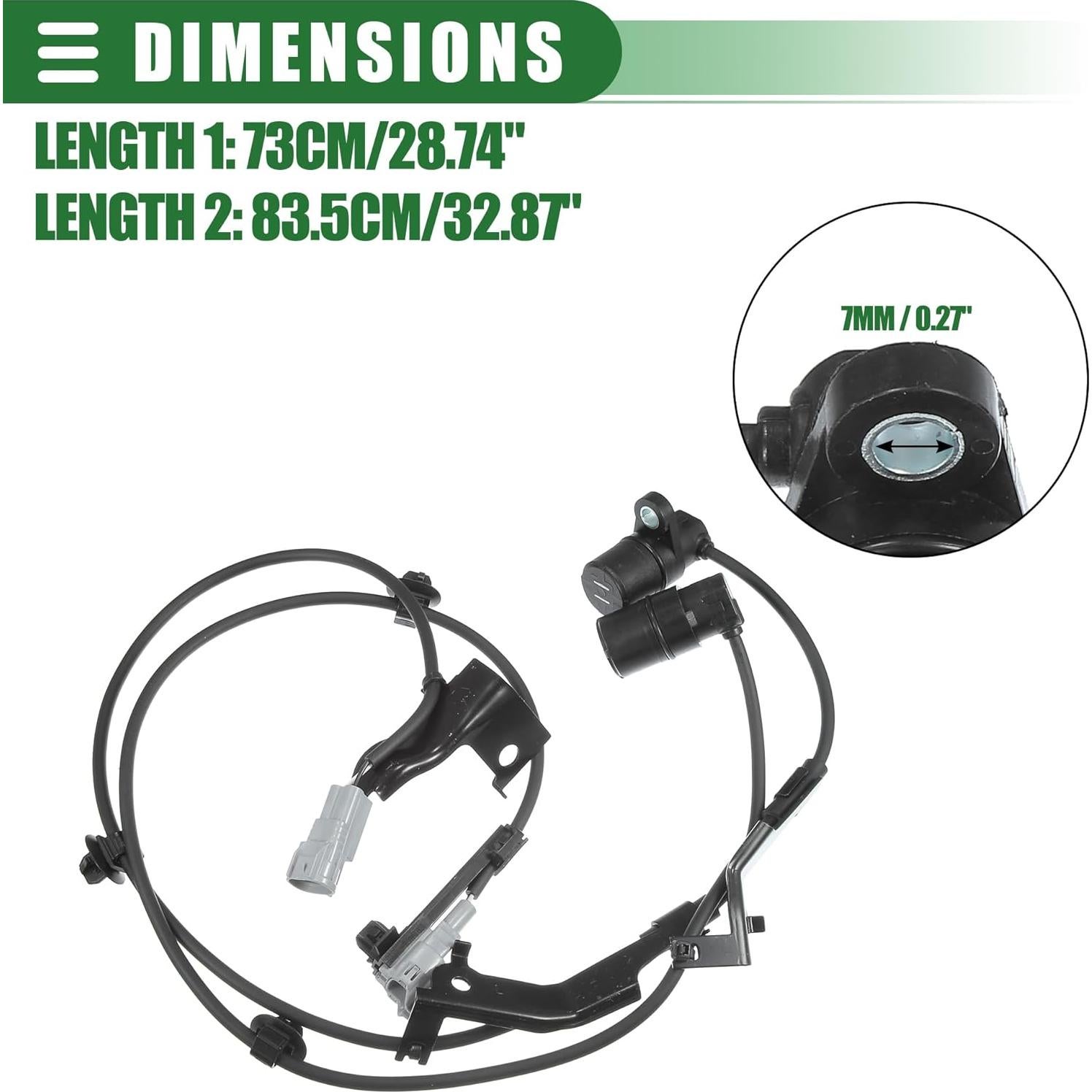 Sensor de Velocidad de Rueda ABS Motoforti para Toyota Hilux 2004-2012, 2 Pcs