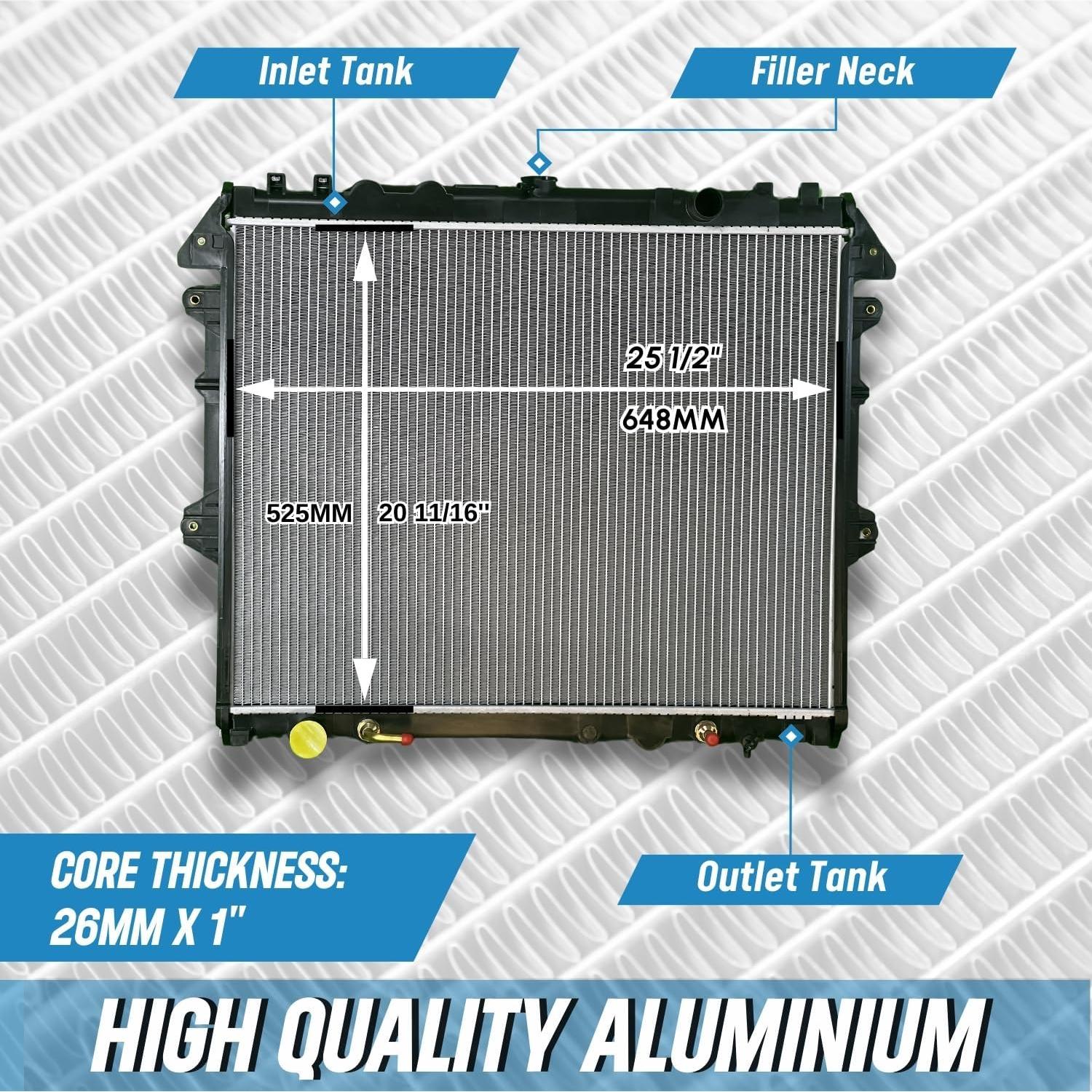 Radiador Automotriz Aluminio AM Worldwide para Toyota Hilux 2004-2015