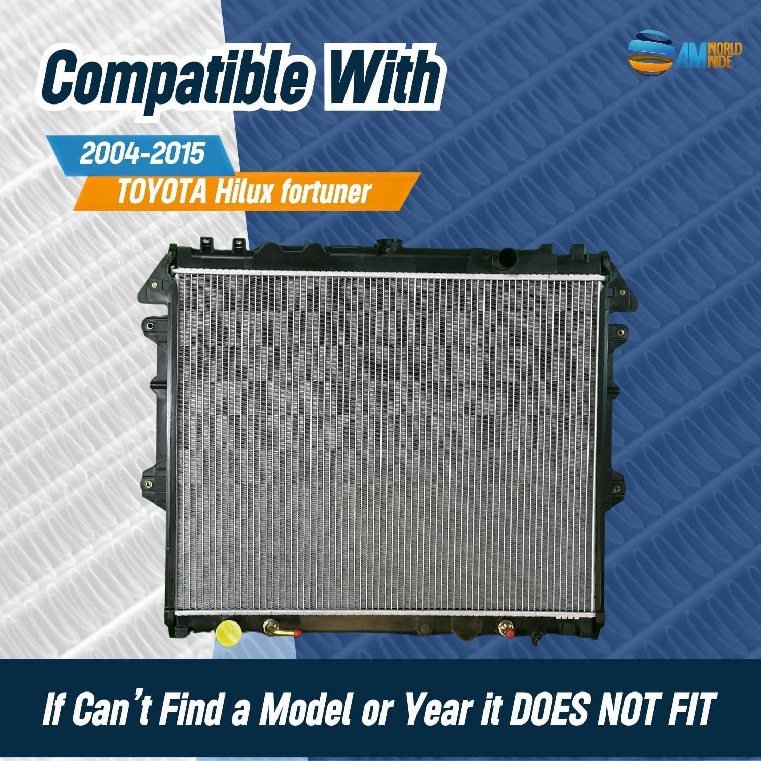 Radiador Automotriz Aluminio AM Worldwide para Toyota Hilux 2004-2015