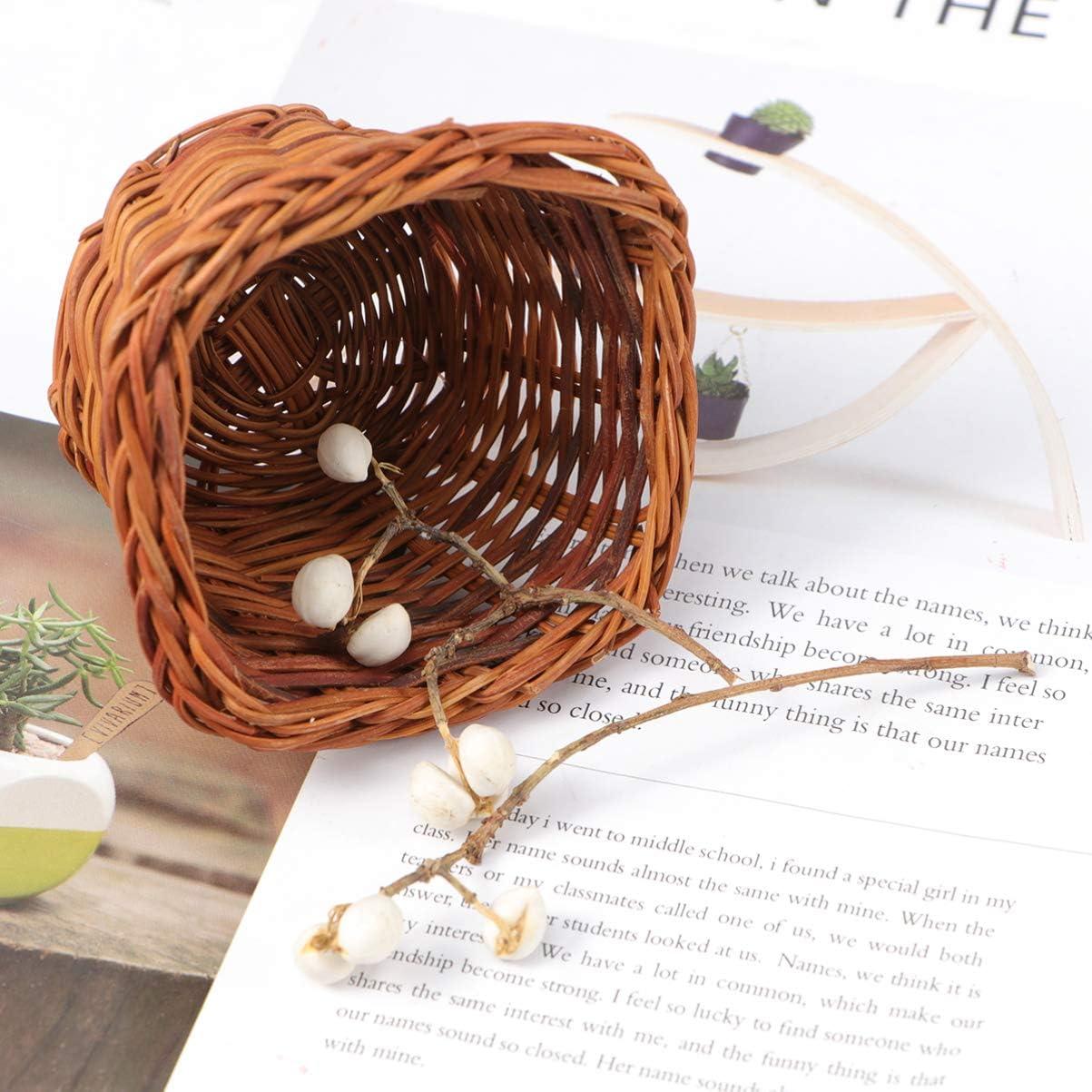 Cesta Miniatura HEALLILY de Mimbre 8x8x5 cm Decorativa