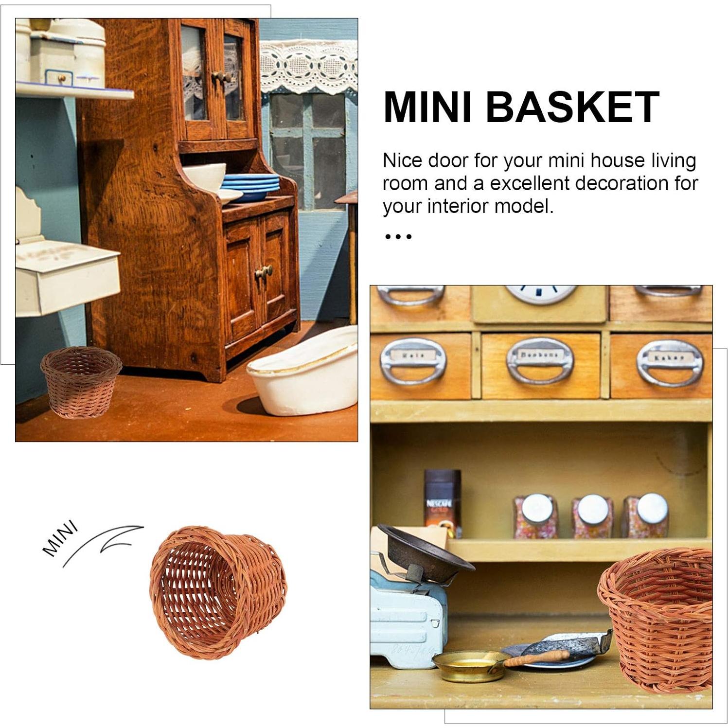 Cesta Miniatura HEALLILY de Mimbre 8x8x5 cm Decorativa