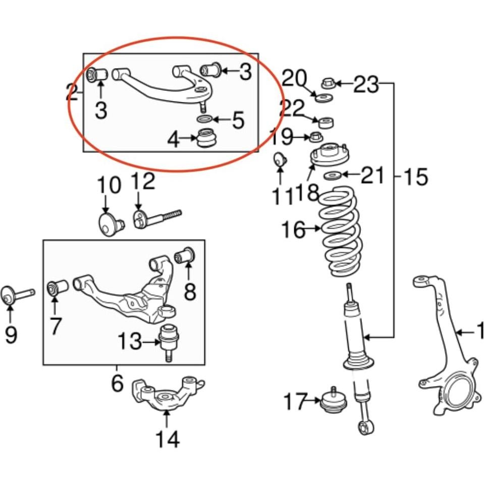 Bujía de Control Superior Suspensión Toyota Tacoma 4Runner