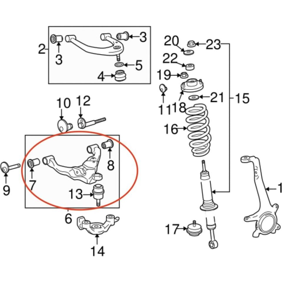Bujes de brazo de control suspensión Toyota Tacoma 4Runner