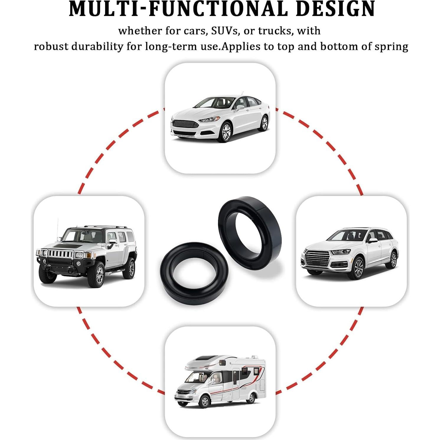 Espaciador de Resorte de Bobina Figpade 2 Piezas Caucho 15.43 cm
