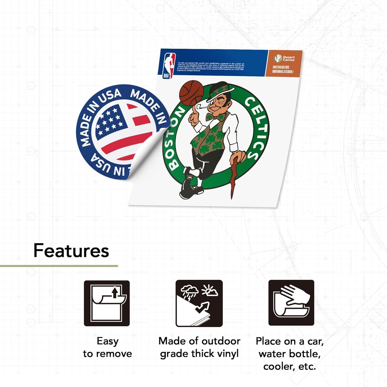 Calcomanía NBA Boston Celtics Cactus del Desierto Vinilo 20,7cm