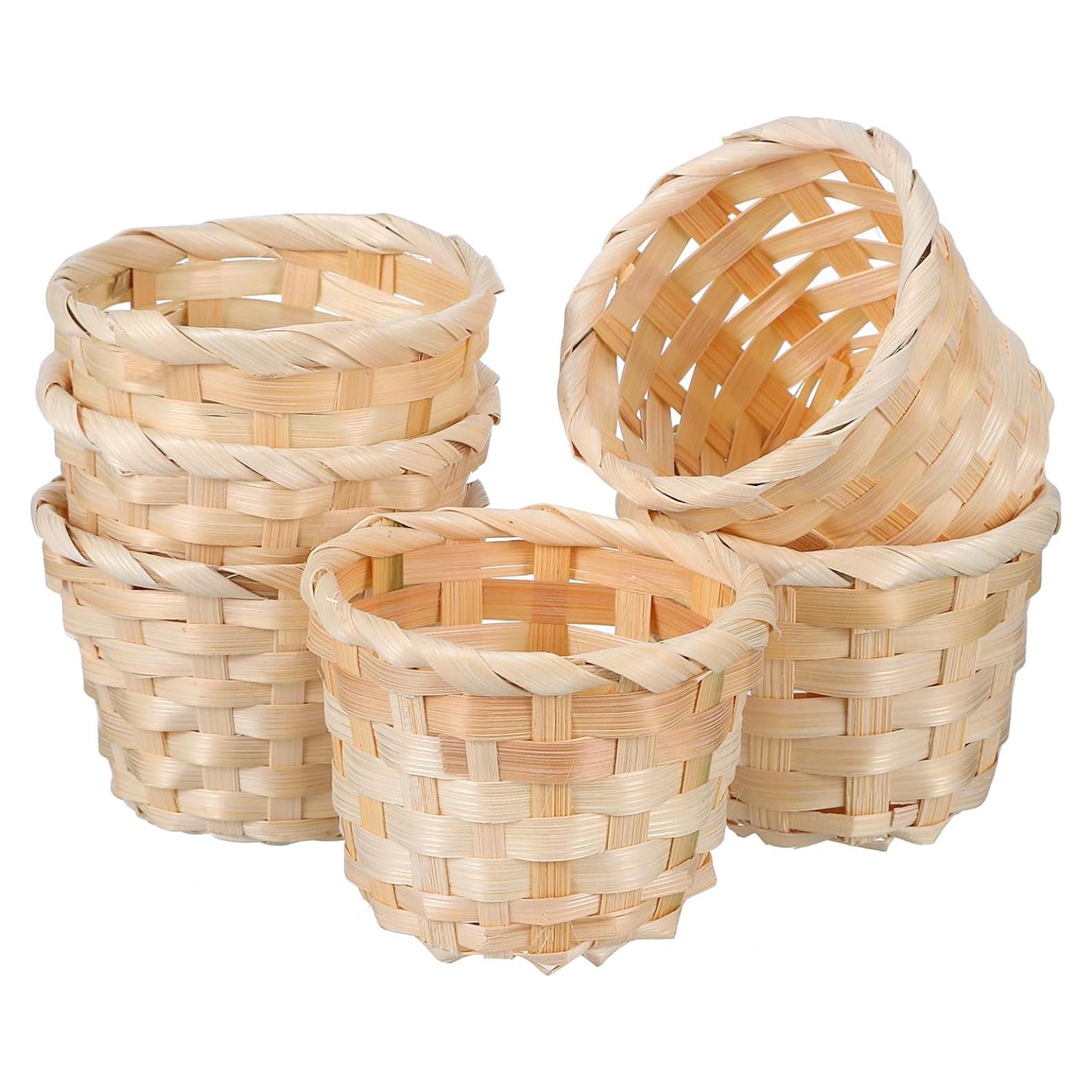 Cestas de Mimbre NUOBESTY 6pcs 7.5cm para Almacenamiento