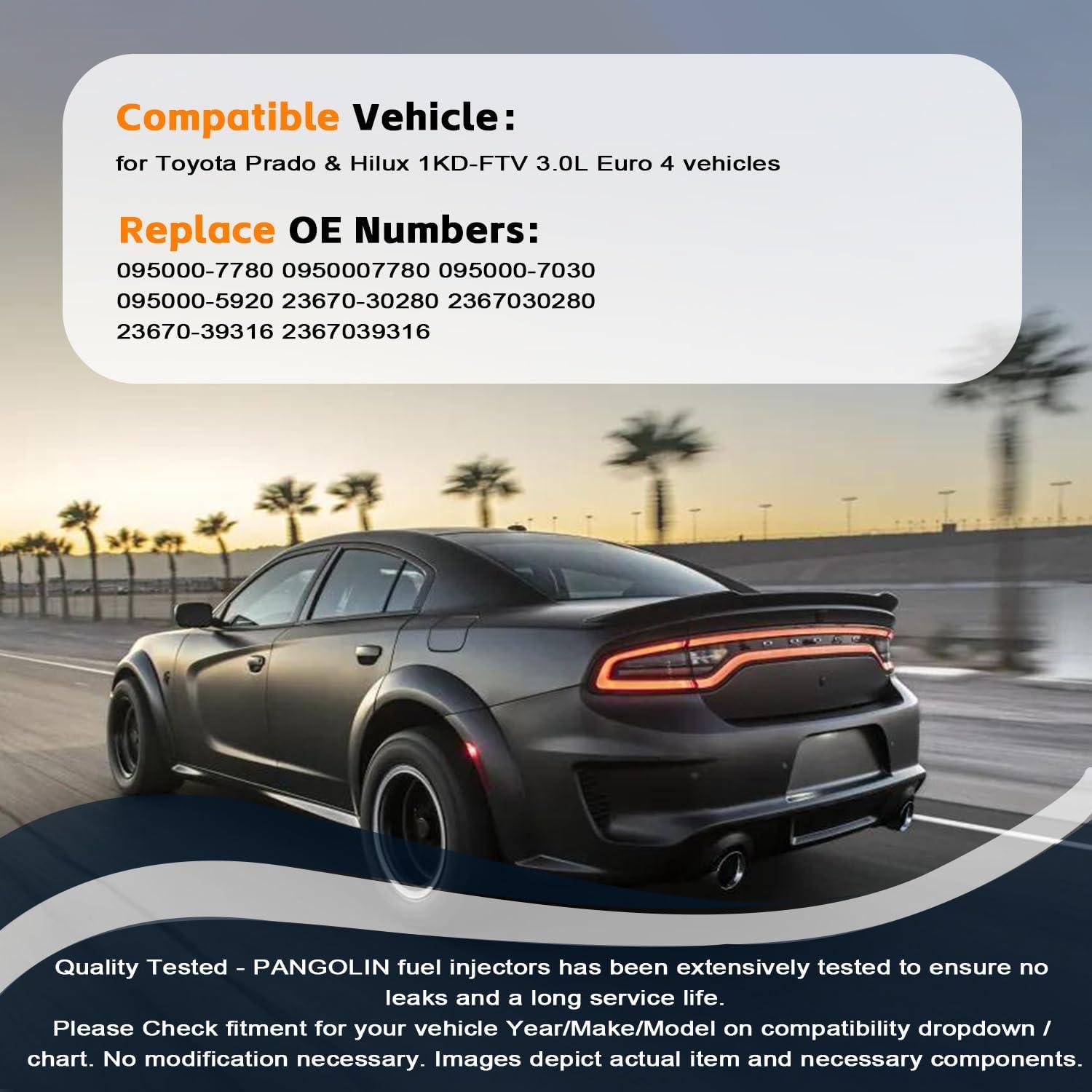 Inyector de Combustible Diésel PANGOLIN 095000-7780 4PCS Toyota