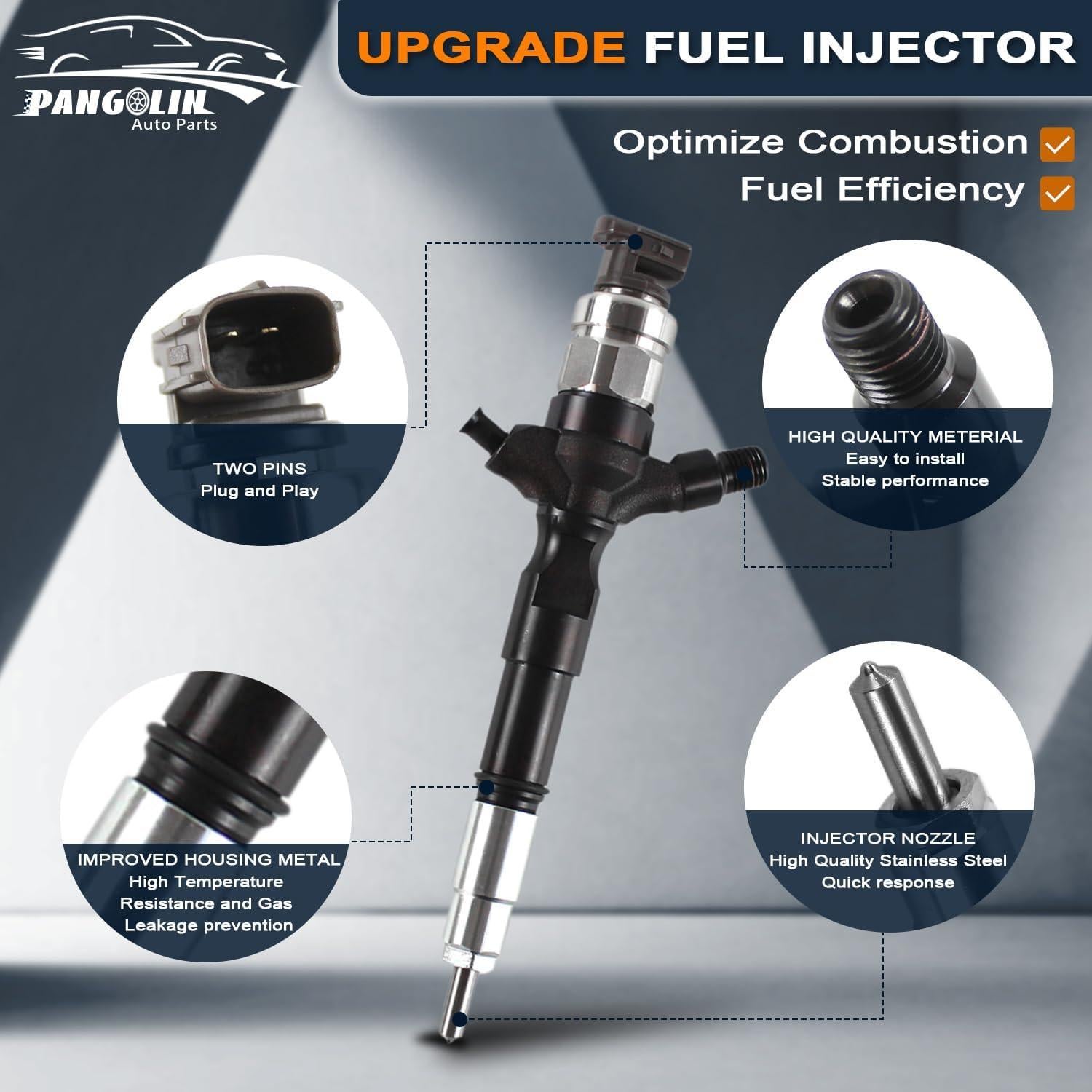Inyector de Combustible Diésel PANGOLIN 095000-7780 4PCS Toyota