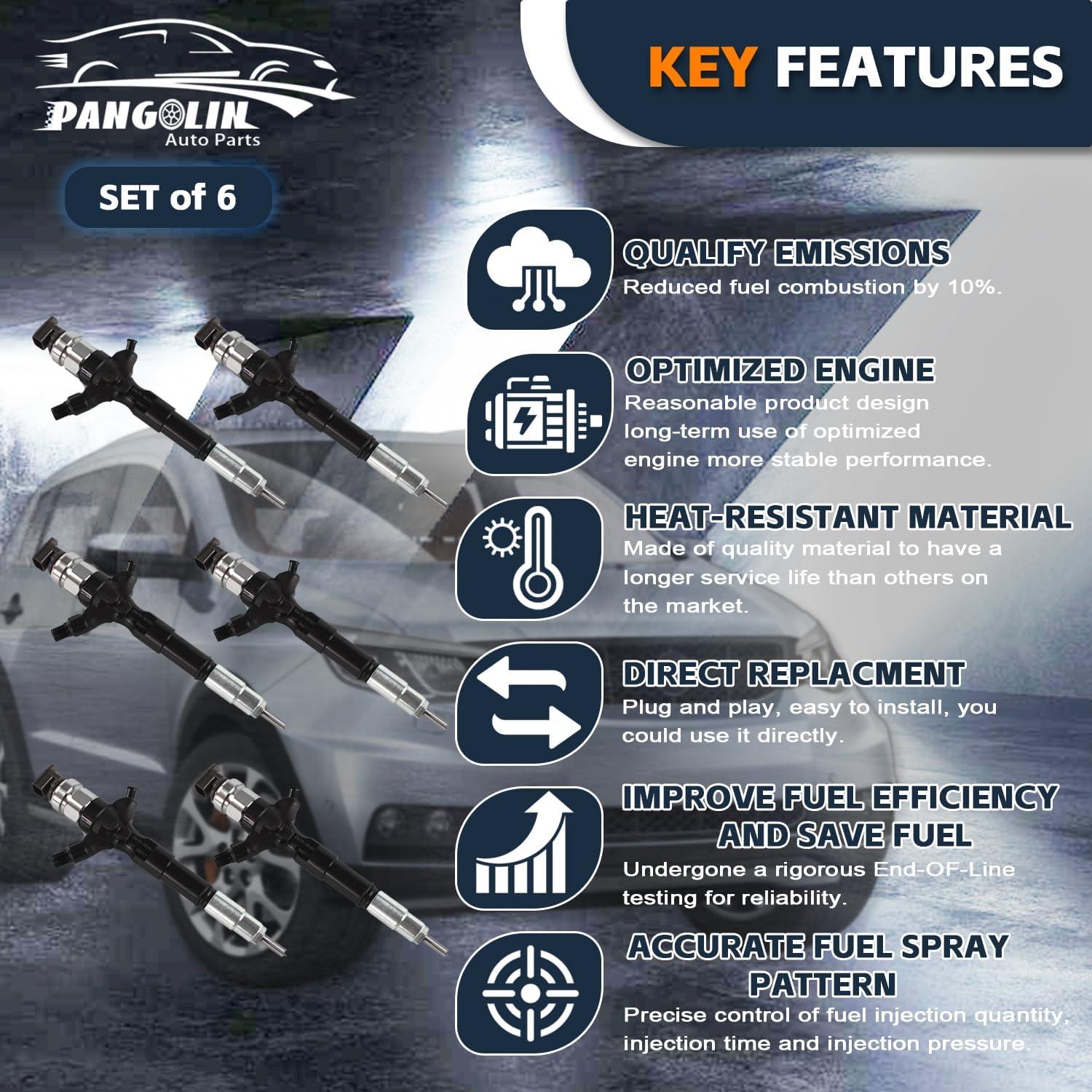 Inyector de Combustible Diésel PANGOLIN 095000-7780 4PCS Toyota