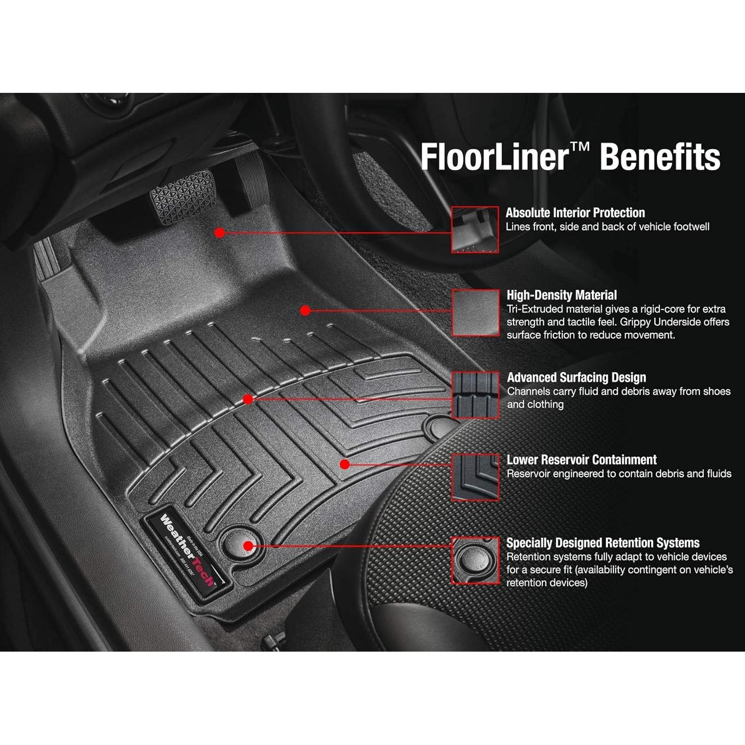 Alfombrillas WeatherTech para Toyota Hilux 2016-2024, Negro