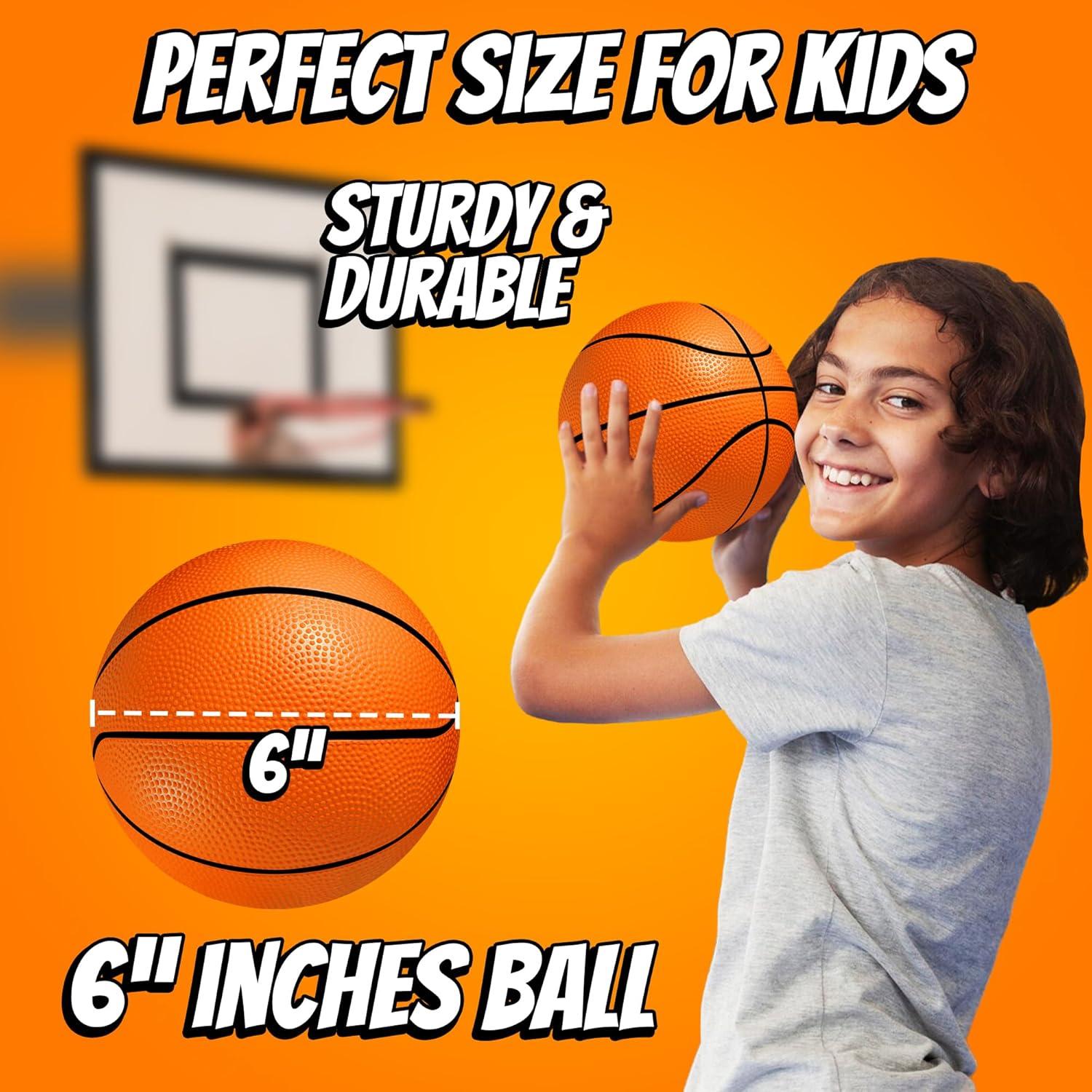 Mini Baloncestos Bedwina 15 cm - Paquete de 5 con Bomba