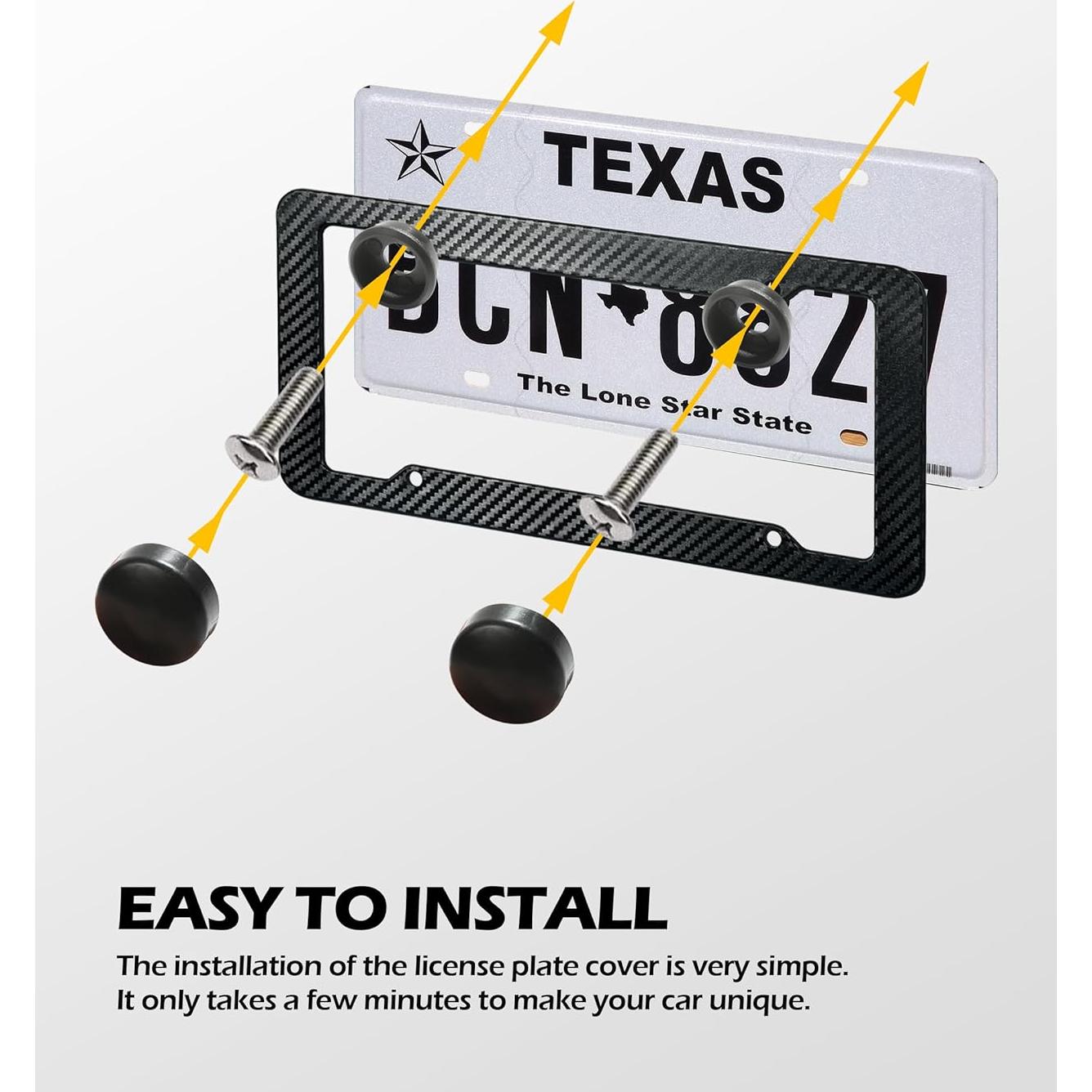 2 Marcos de Placa de Licencia SCUARI Fibra de Carbono 30.99x16cm