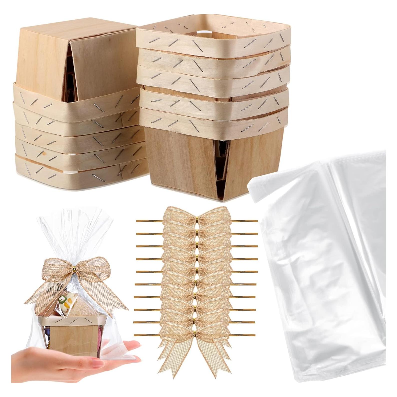 Set de 10 Cestas de Madera Yerliker para Regalos 10x8.6 cm