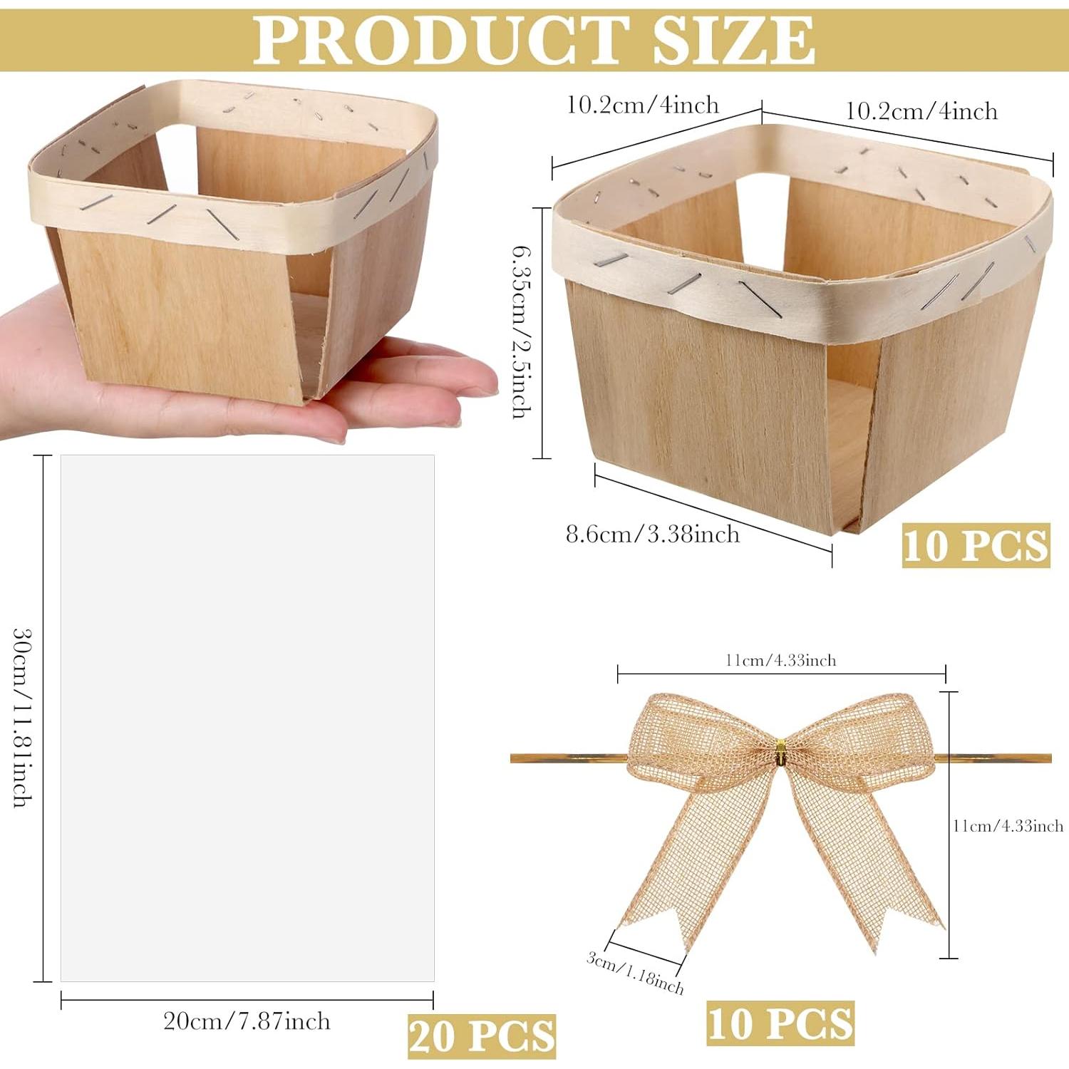 Set de 10 Cestas de Madera Yerliker para Regalos 10x8.6 cm