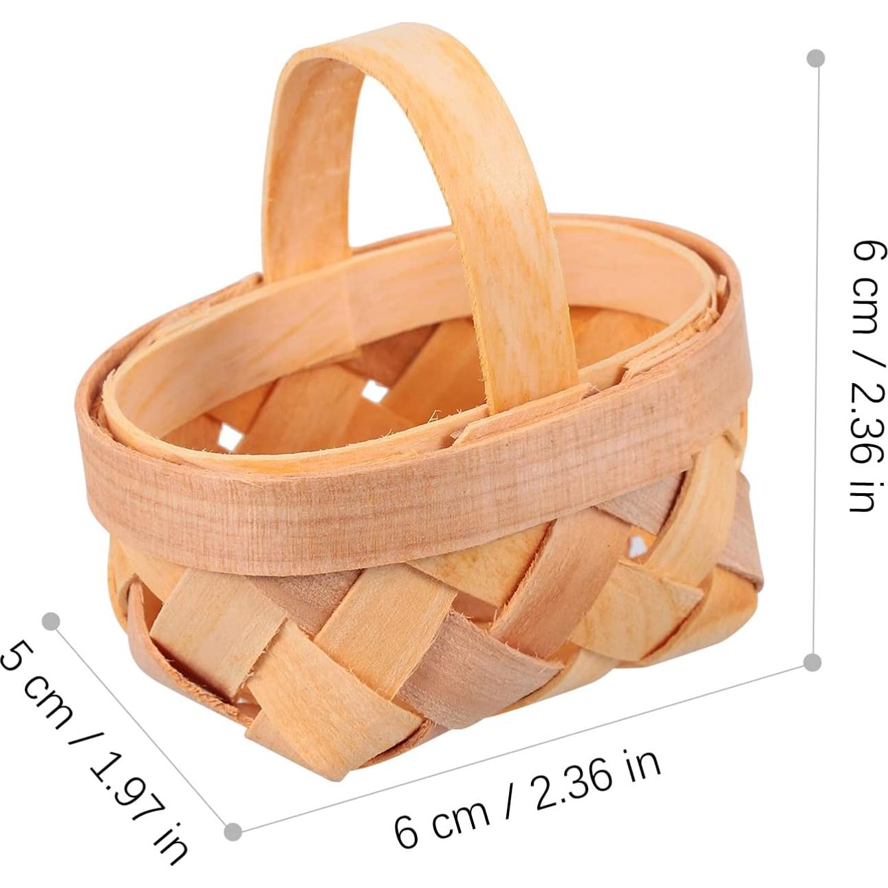 36 Mini Cestas Tejidas Cabilock 6x5cm Decoración Boda