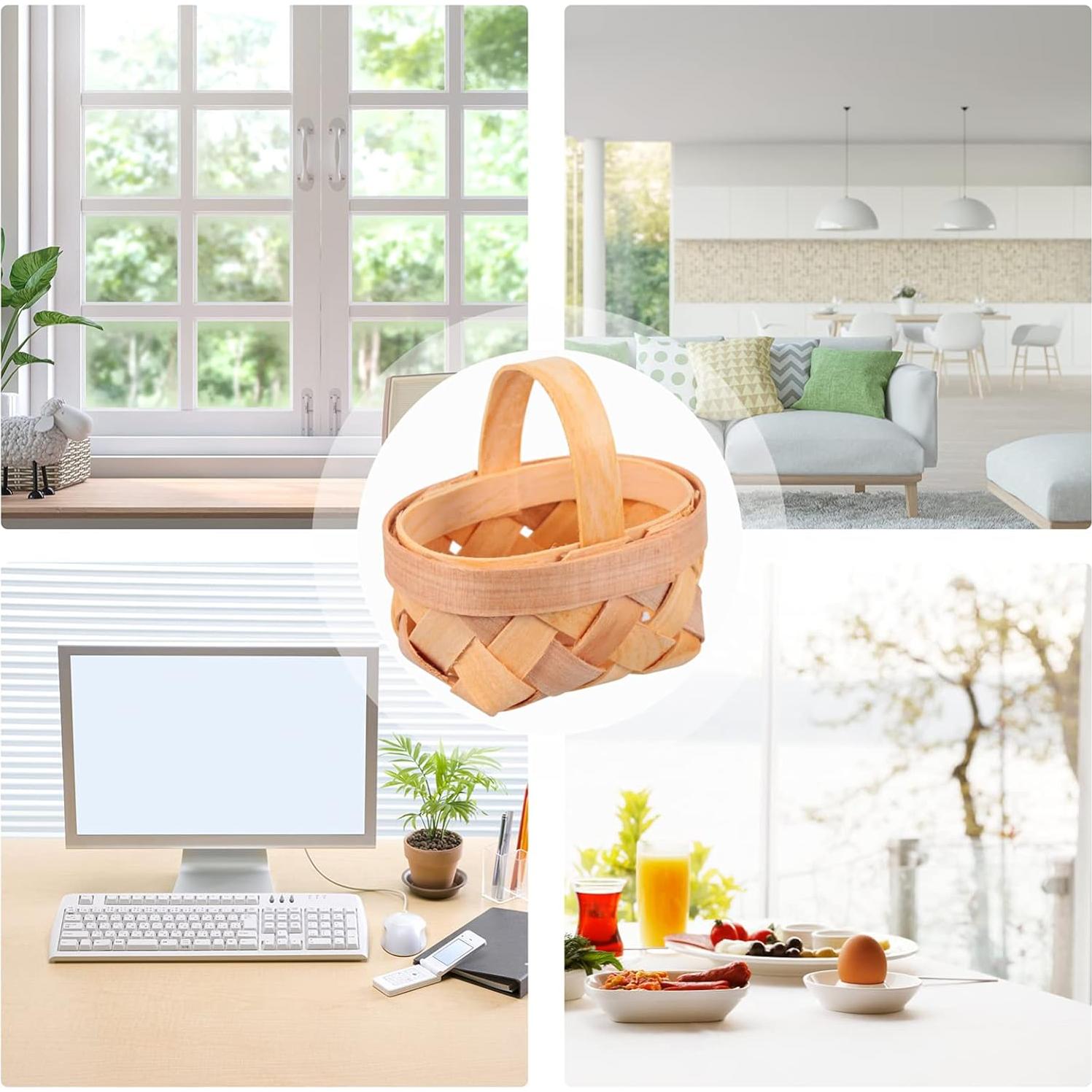 36 Mini Cestas Tejidas Cabilock 6x5cm Decoración Boda