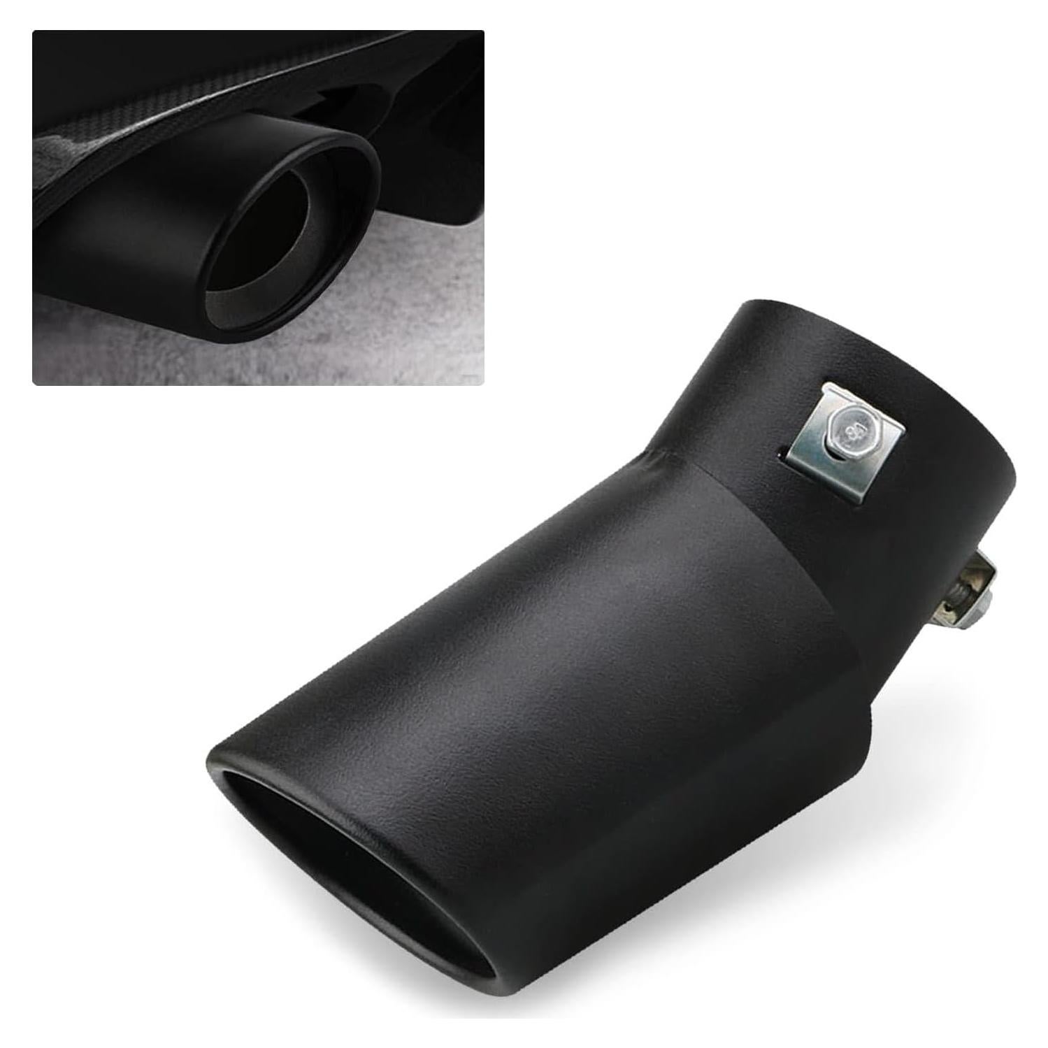 Tubo de Escape de Acero Inoxidable Awlbed 14x7.5 cm Negro