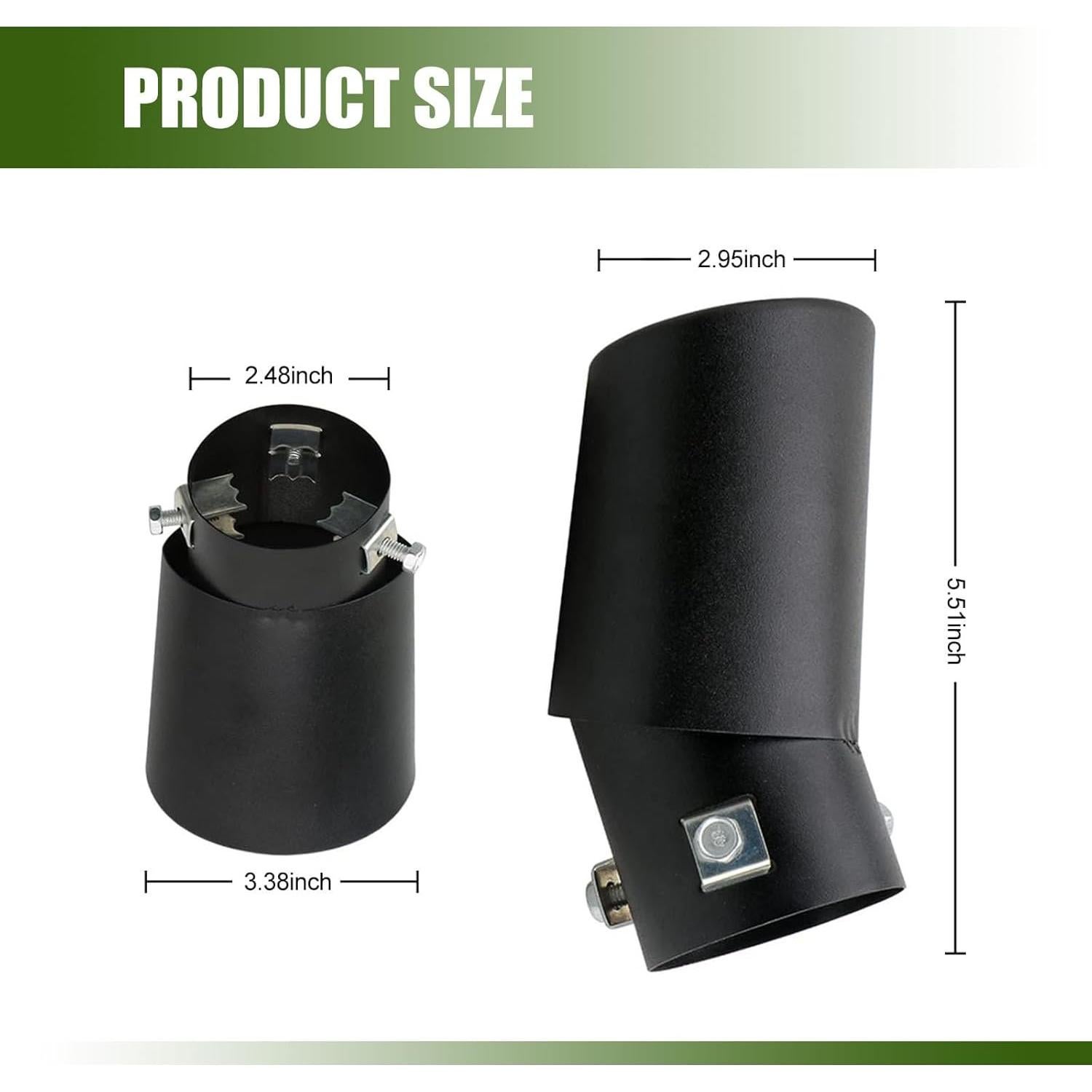 Tubo de Escape de Acero Inoxidable Awlbed 14x7.5 cm Negro